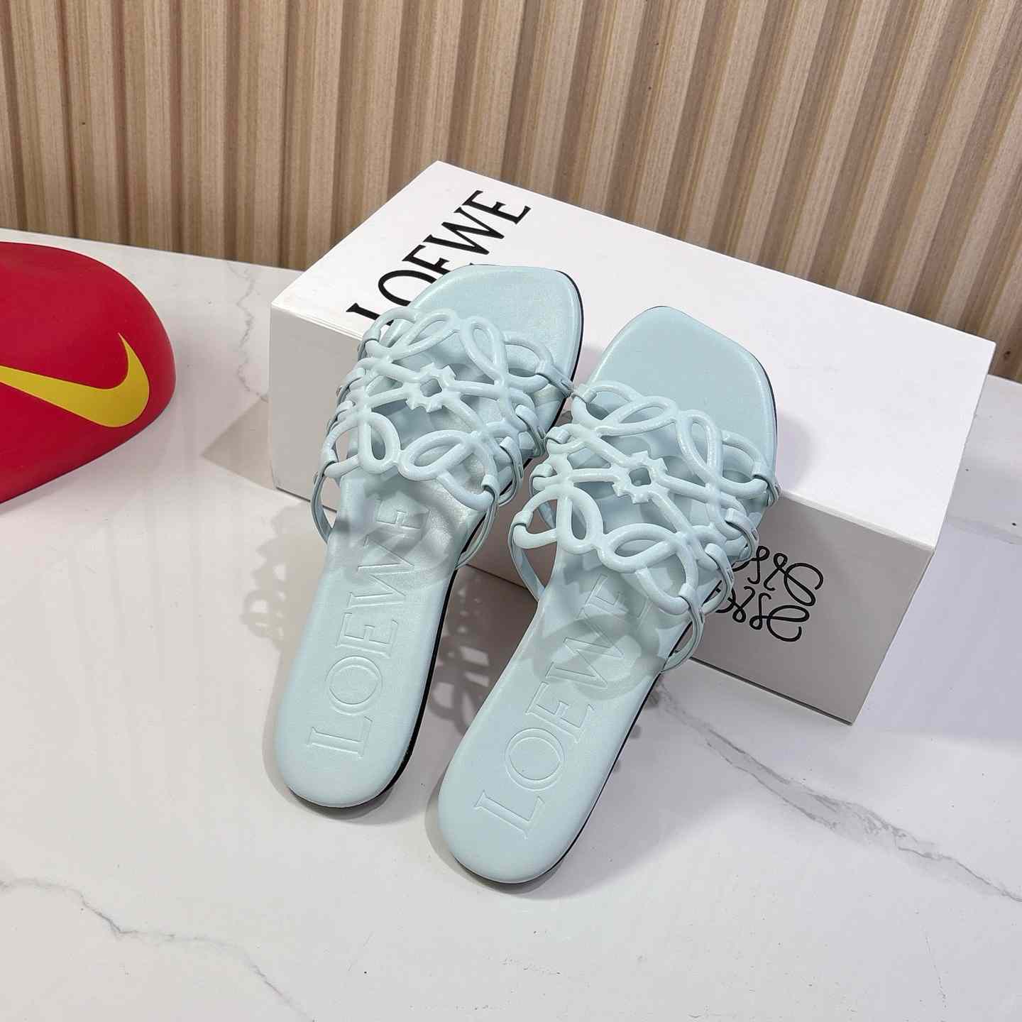 Loewe Petal Anagram Slide In Soft Calfskin  - FashionPlug