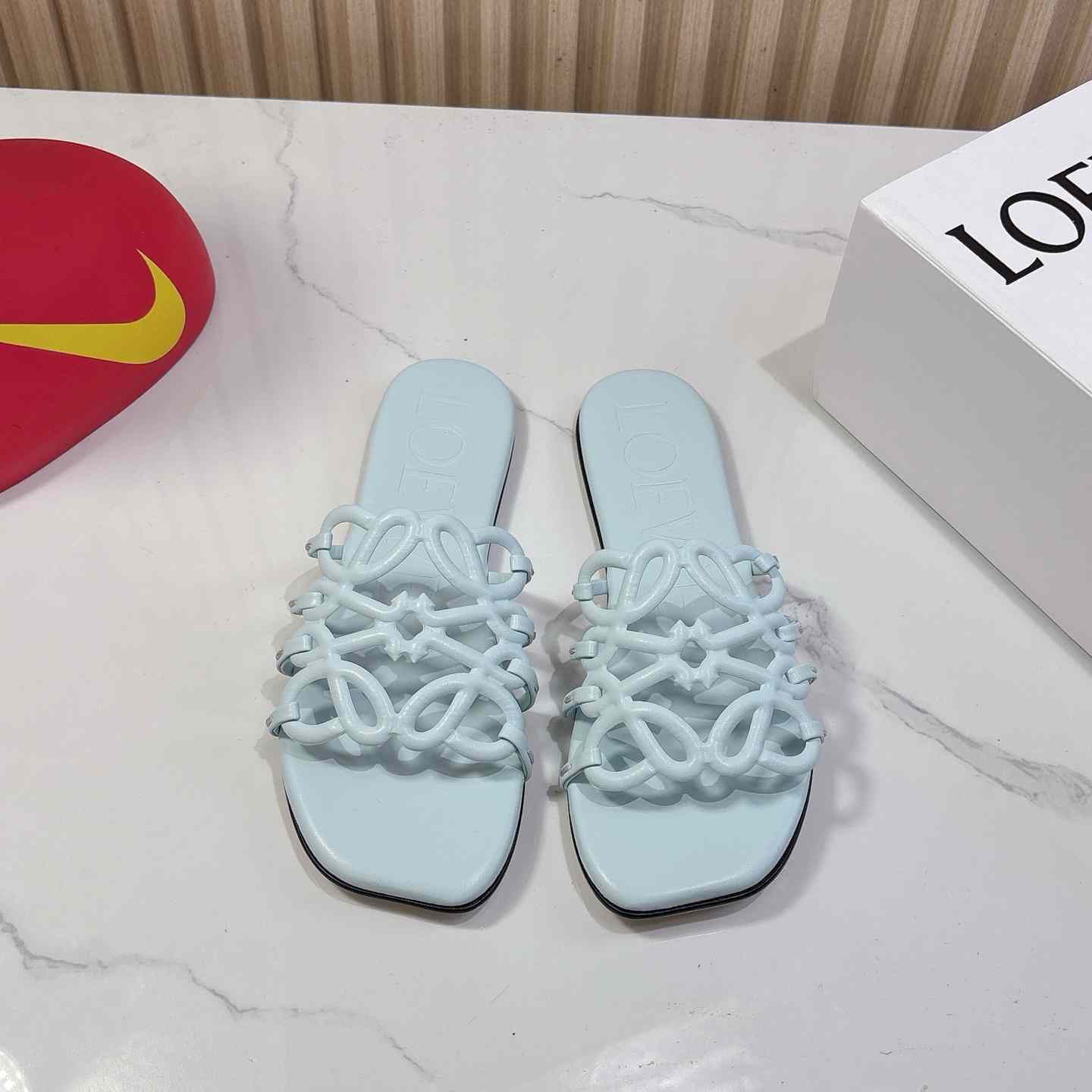 Loewe Petal Anagram Slide In Soft Calfskin  - FashionPlug