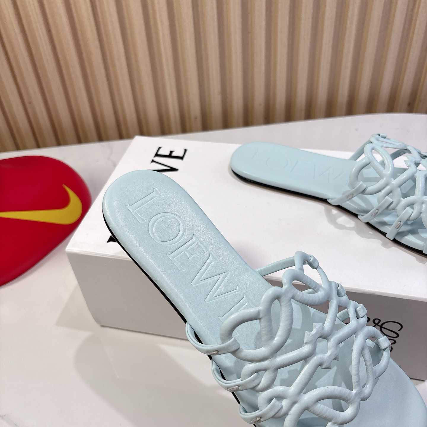 Loewe Petal Anagram Slide In Soft Calfskin  - FashionPlug