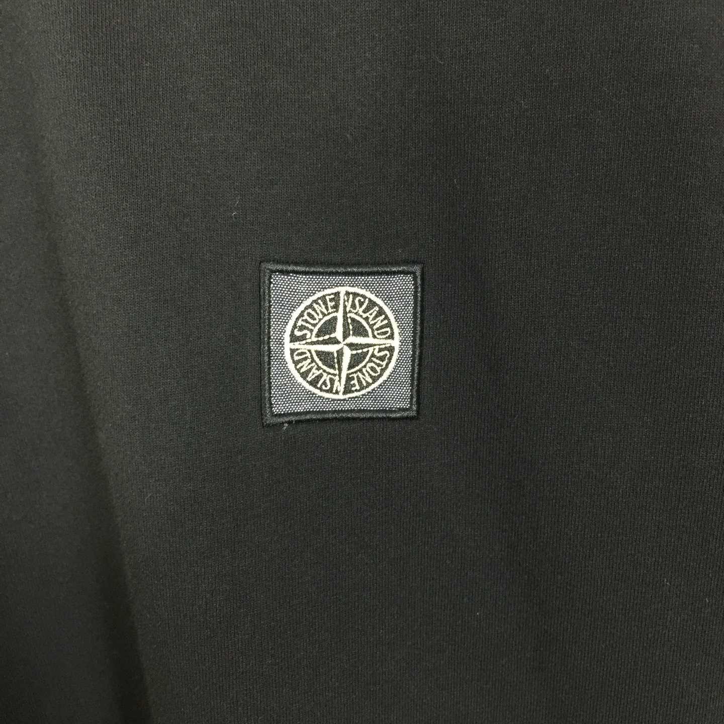 Stone Island Black 2100237 Organic Cotton Jersey 'Fissato' Effect - FashionPlug
