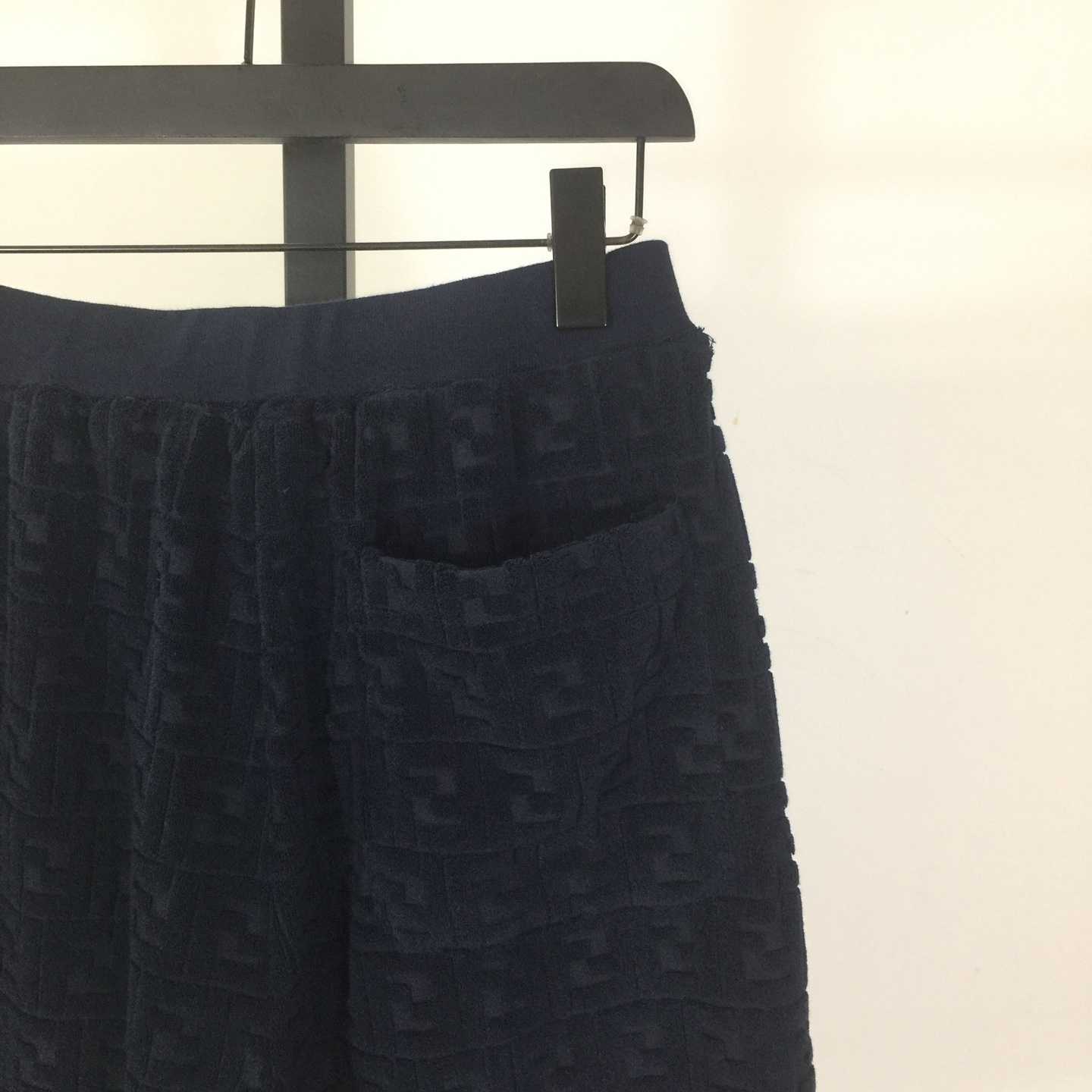 Fendi Blue FF Terry Shorts - FashionPlug