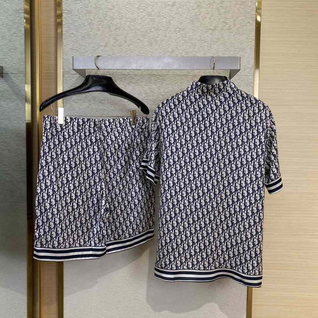 Dior Dior Oblique Short-Sleeved Shirt And Short - FashionPlug