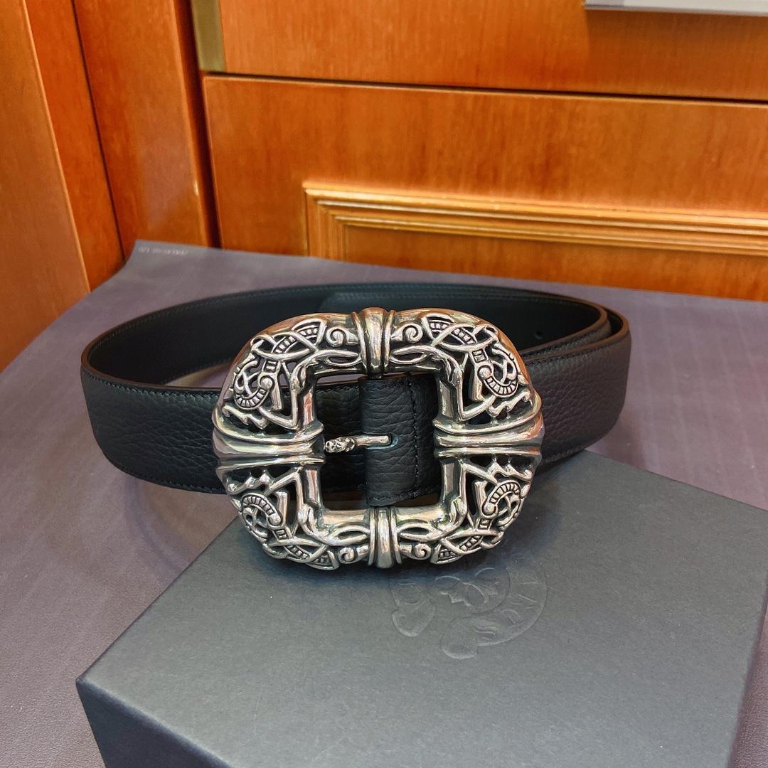 Chrome Hearts Leather Belt   - FashionPlug