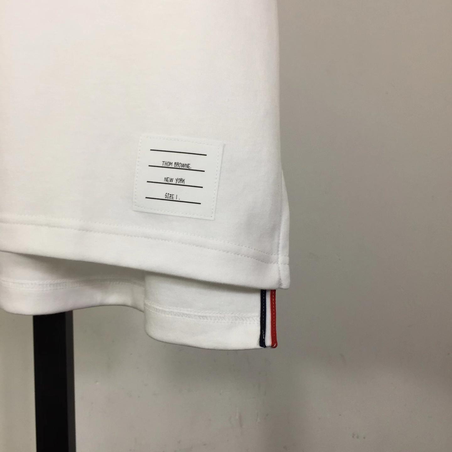 Thom Browne Cotton Rugby Short Sleeve Tee - FashionPlug