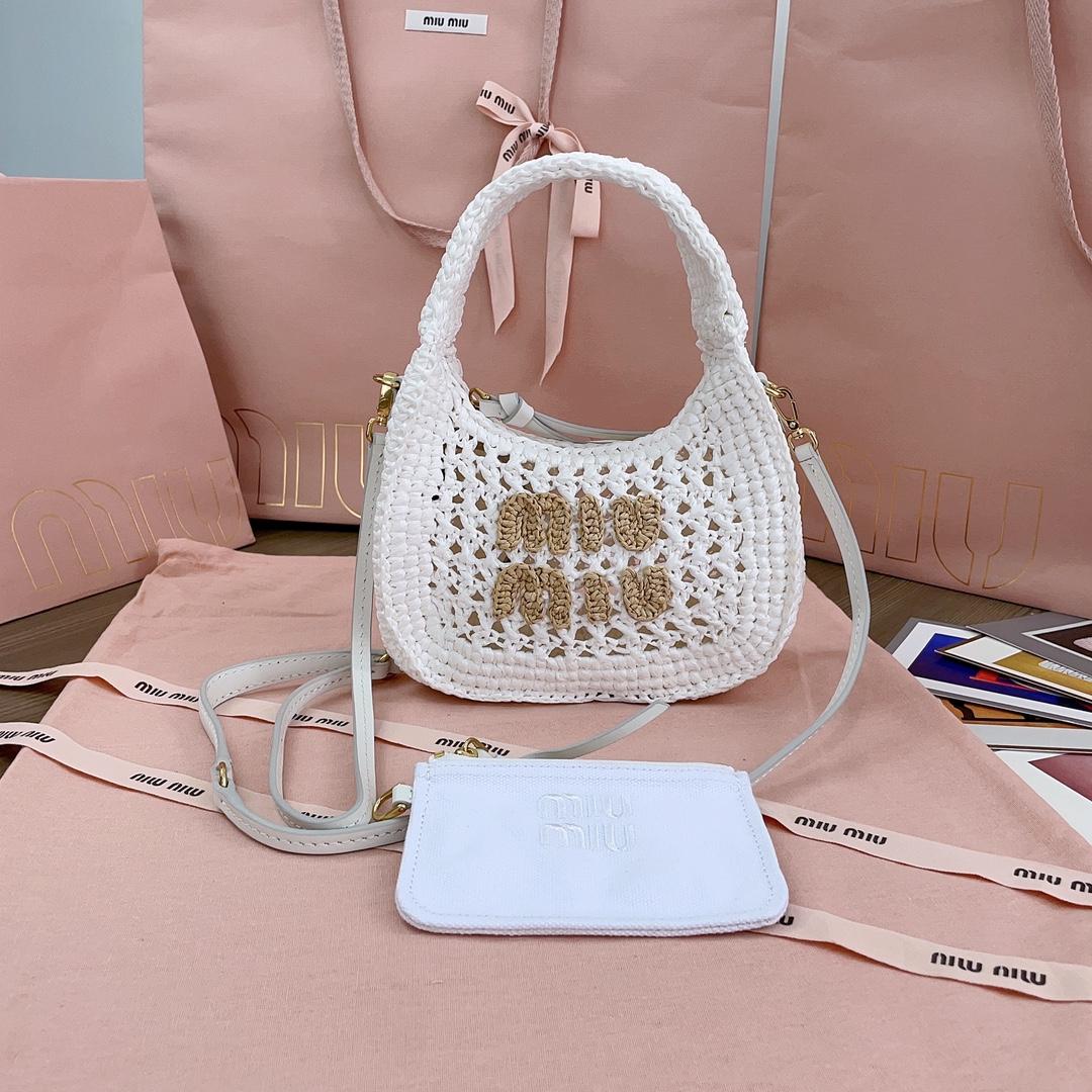 Miu Miu Wander Crochet-knit Shoulder Bag - FashionPlug