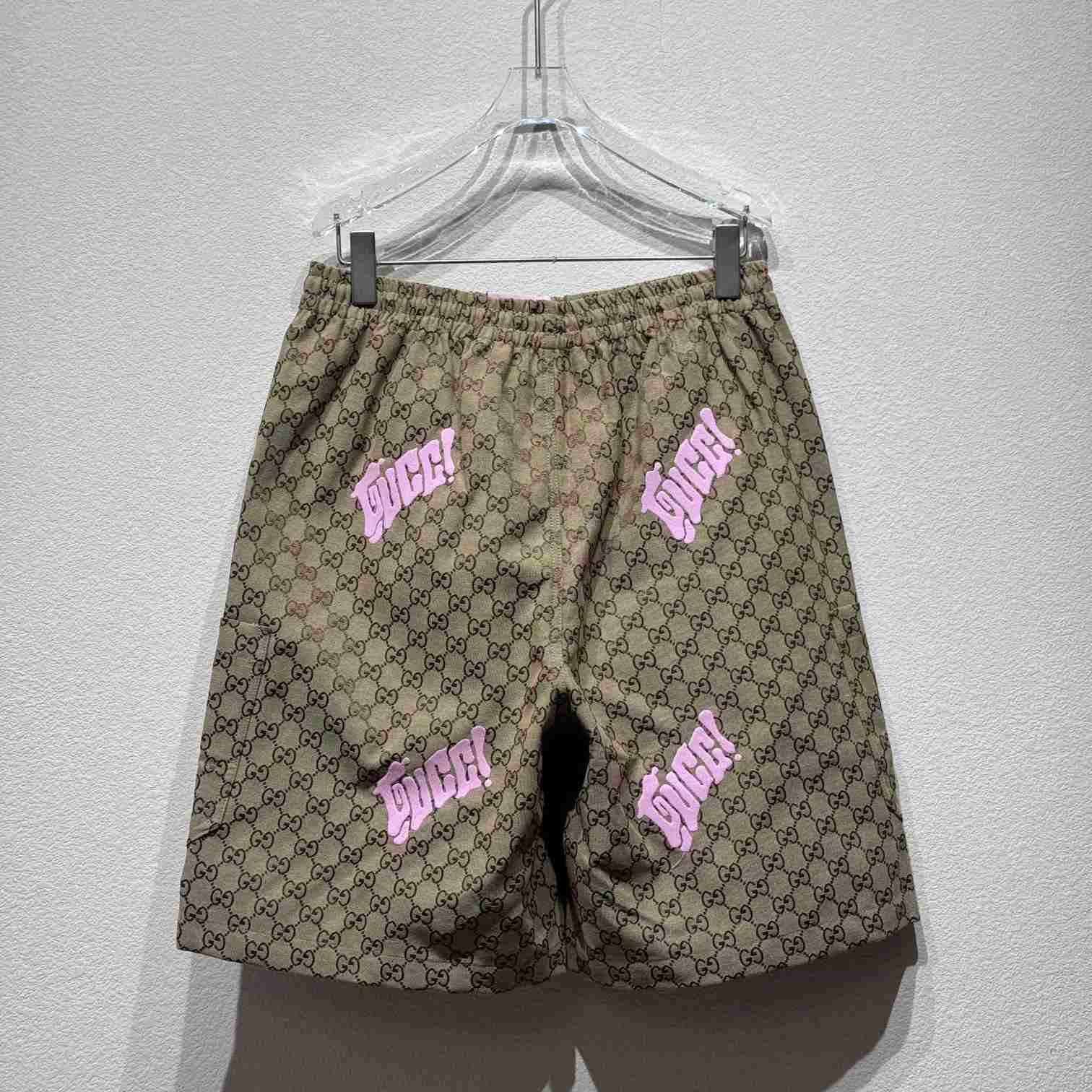 Gucci Embroidered Canvas Linen Blend Shorts - FashionPlug