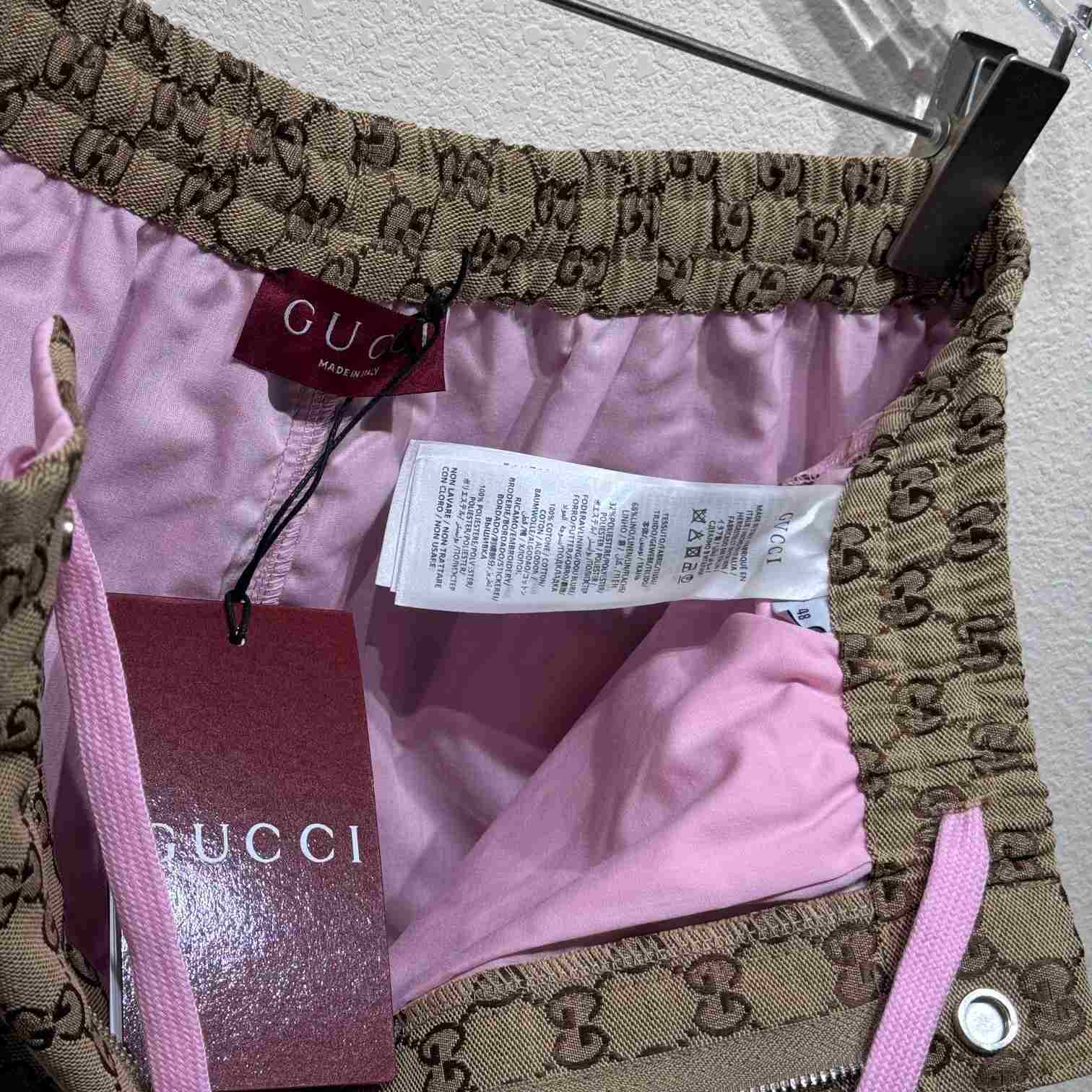 Gucci Embroidered Canvas Linen Blend Shorts - FashionPlug