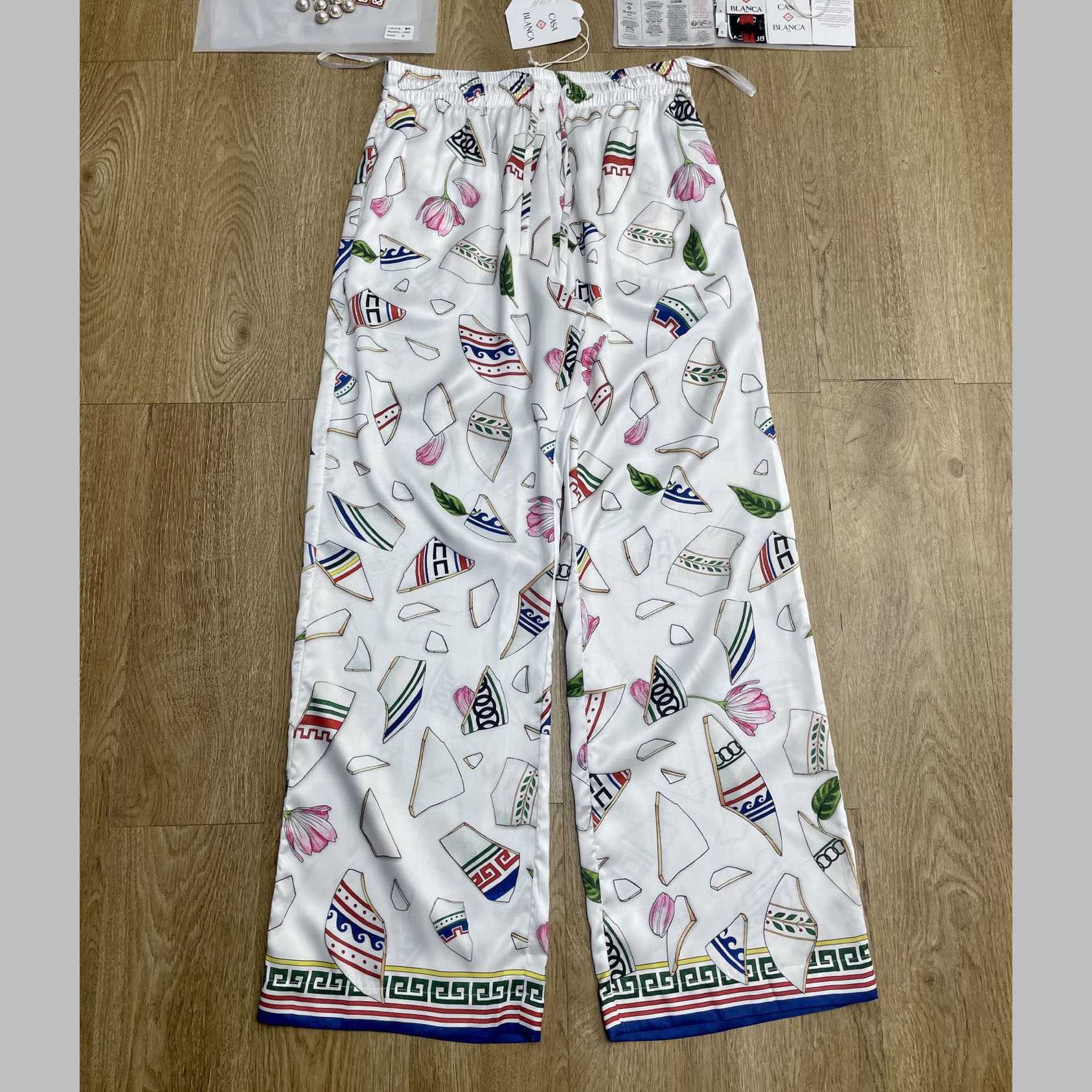 Casablanca Le Vase Brise Silk Trousers    CA3533 - FashionPlug