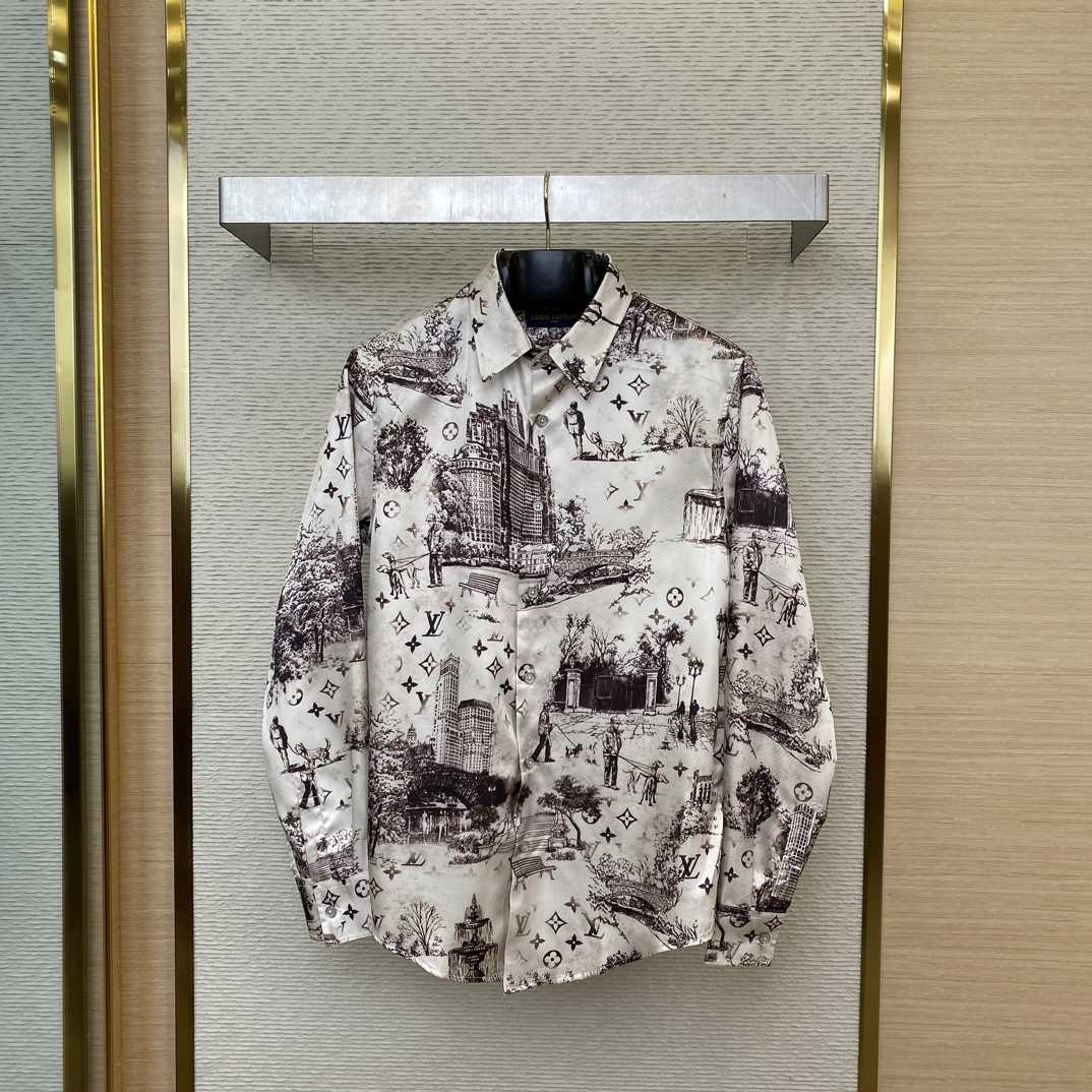 Louis Vuitton Long-Sleeved Silk Shirt    1AGJN4 - FashionPlug