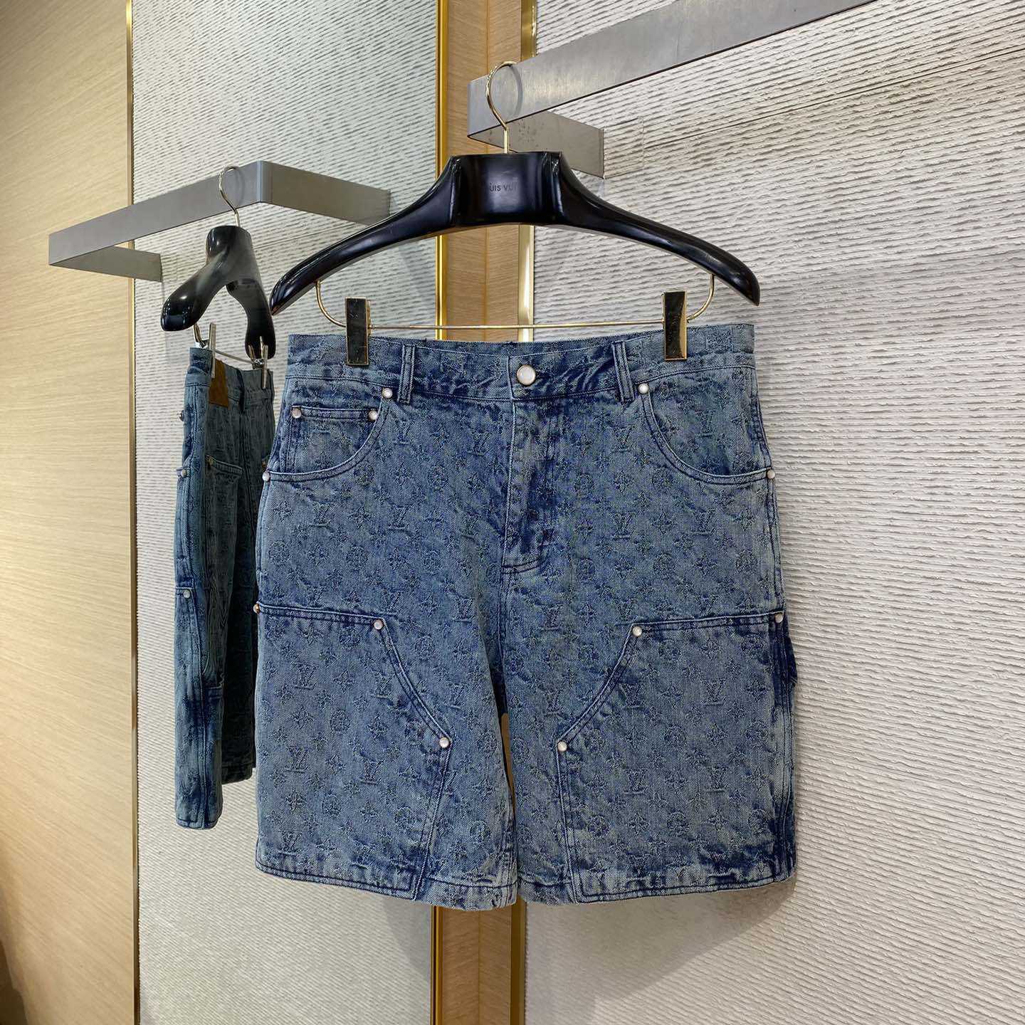 Louis Vuitton Damier Denim Shorts  - FashionPlug