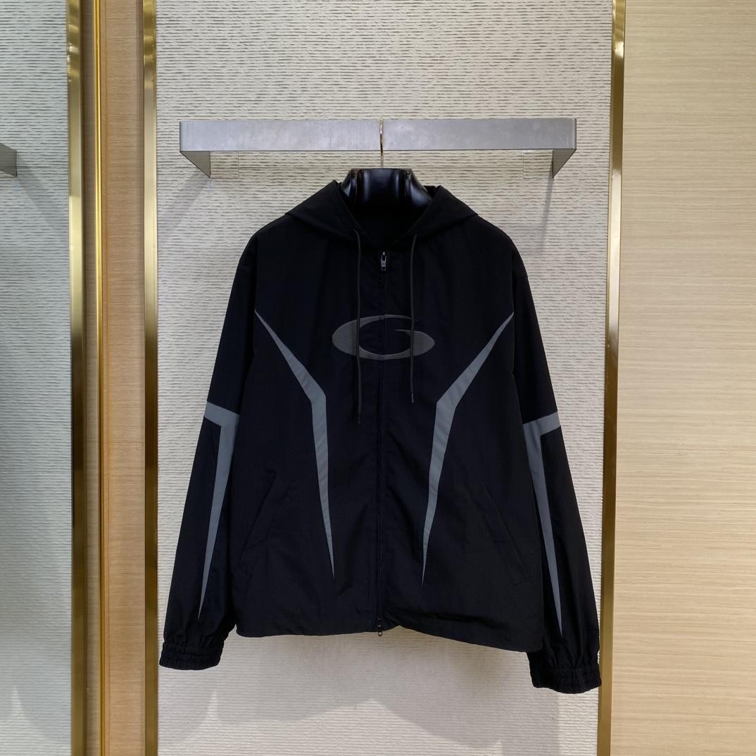 Balenciaga Loop Sports Icon Large Tracksuit Jacket In Black And Grey  - FashionPlug