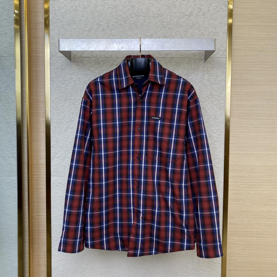 Balenciaga Check-print Lined Shirt - FashionPlug