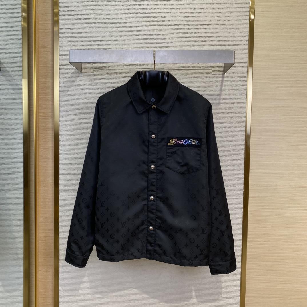 Louis Vuitton Monogram Moire Jacquard Silk Overshirt   1AGTGM - FashionPlug