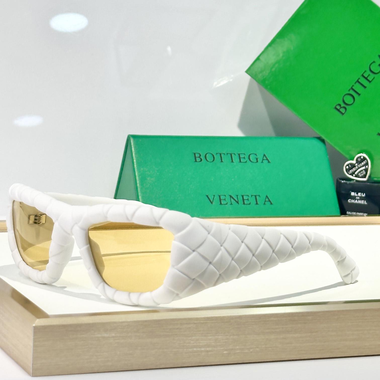 Bottega Veneta Intrecciato Rectangular Sunglasses   BV1303S - FashionPlug