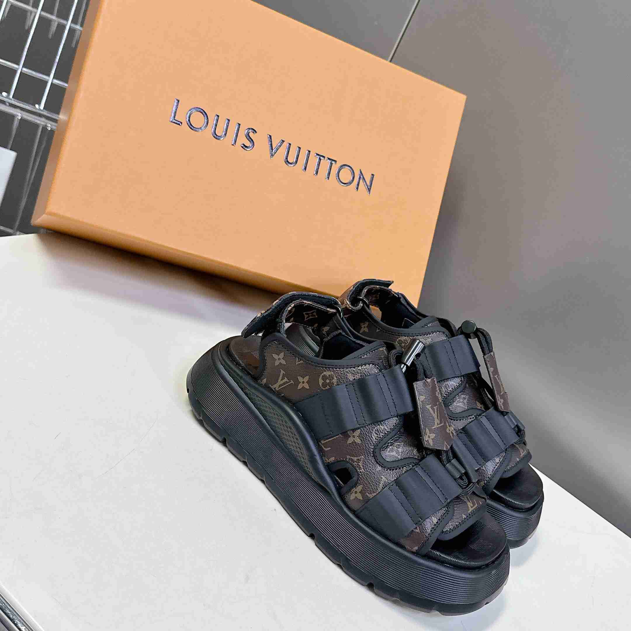Louis Vuitton Chameleon Platform Sandal   1AHOAG - FashionPlug