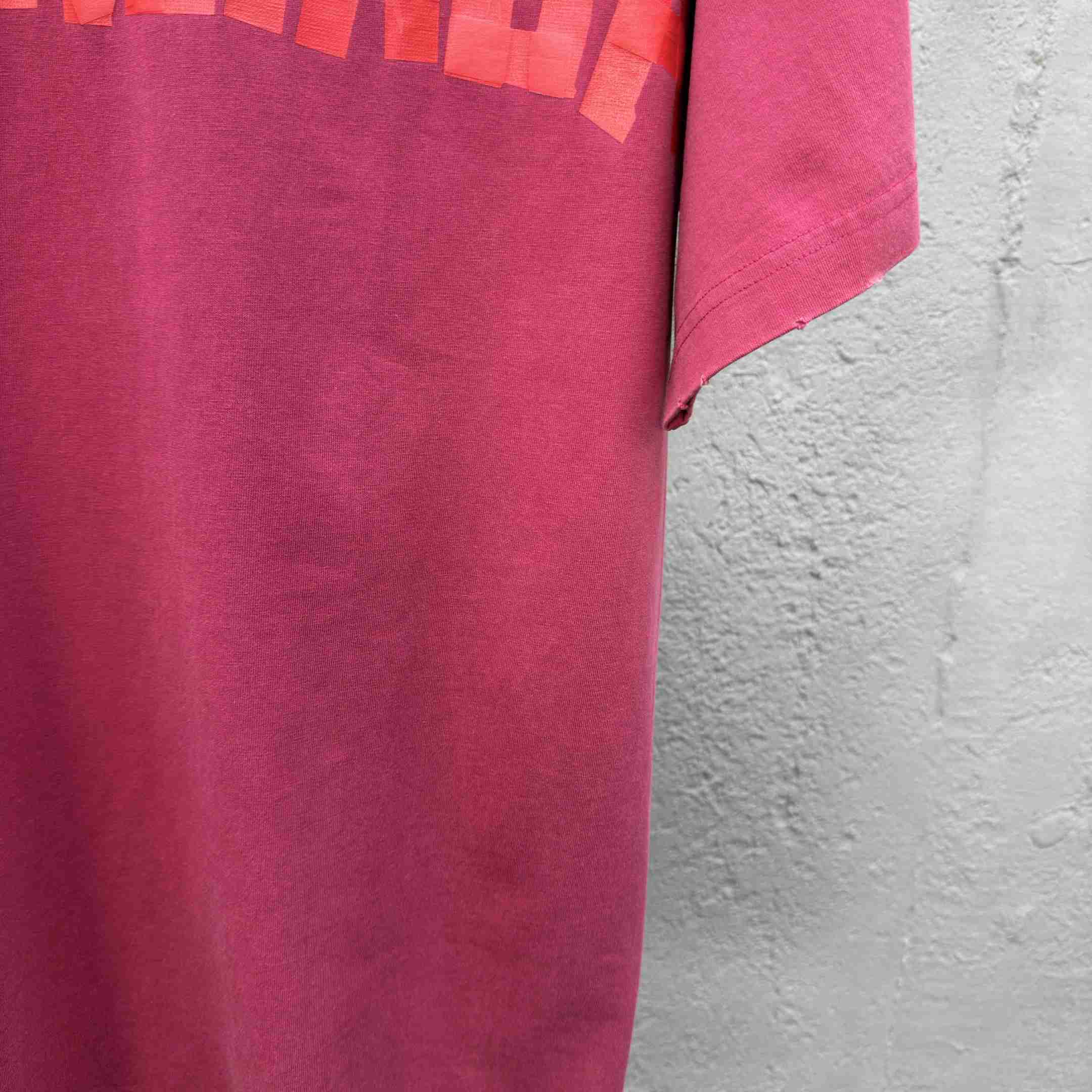 Balenciaga Tape Type T-Shirt Medium Fit In raspberry Dry Jersey - FashionPlug