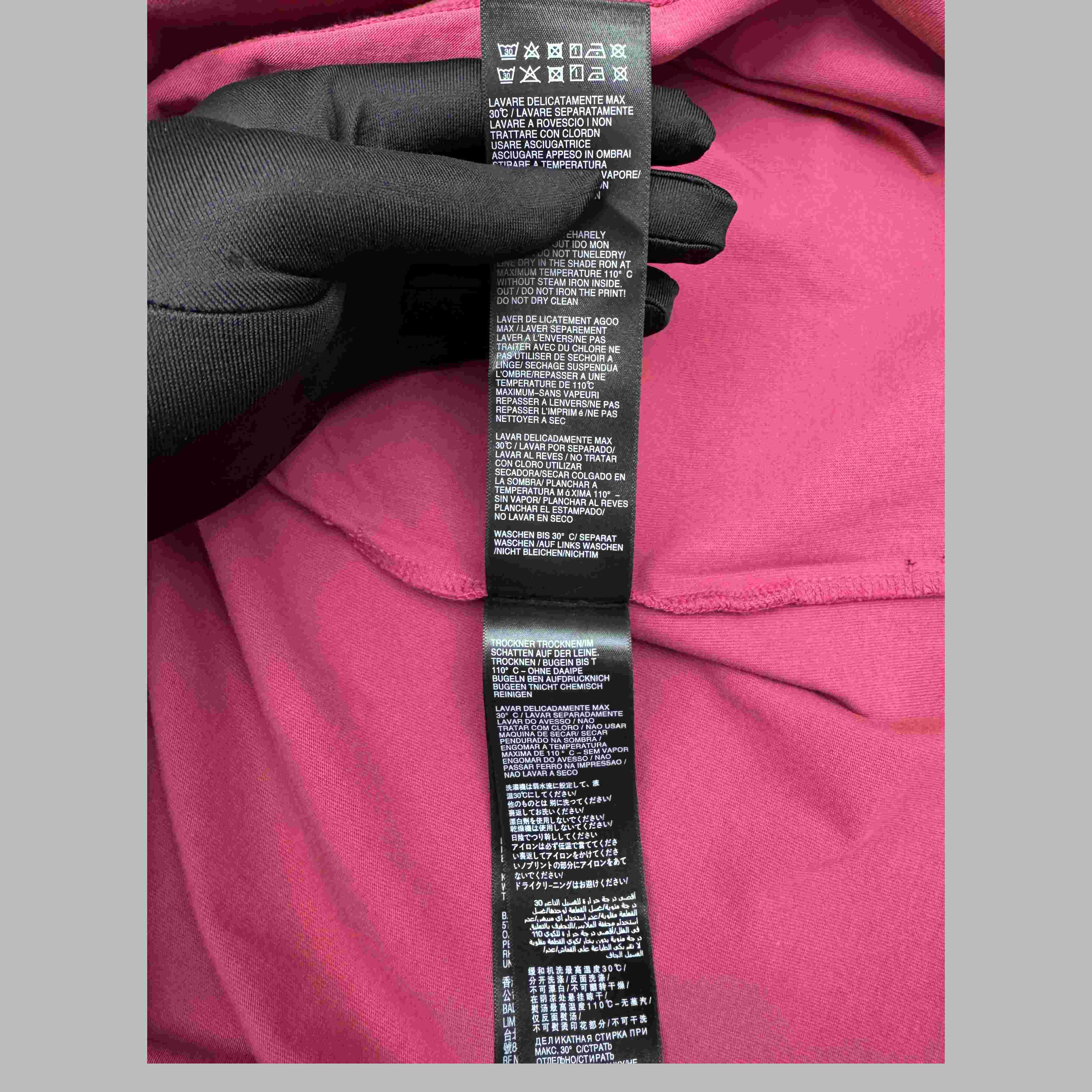 Balenciaga Tape Type T-Shirt Medium Fit In raspberry Dry Jersey - FashionPlug