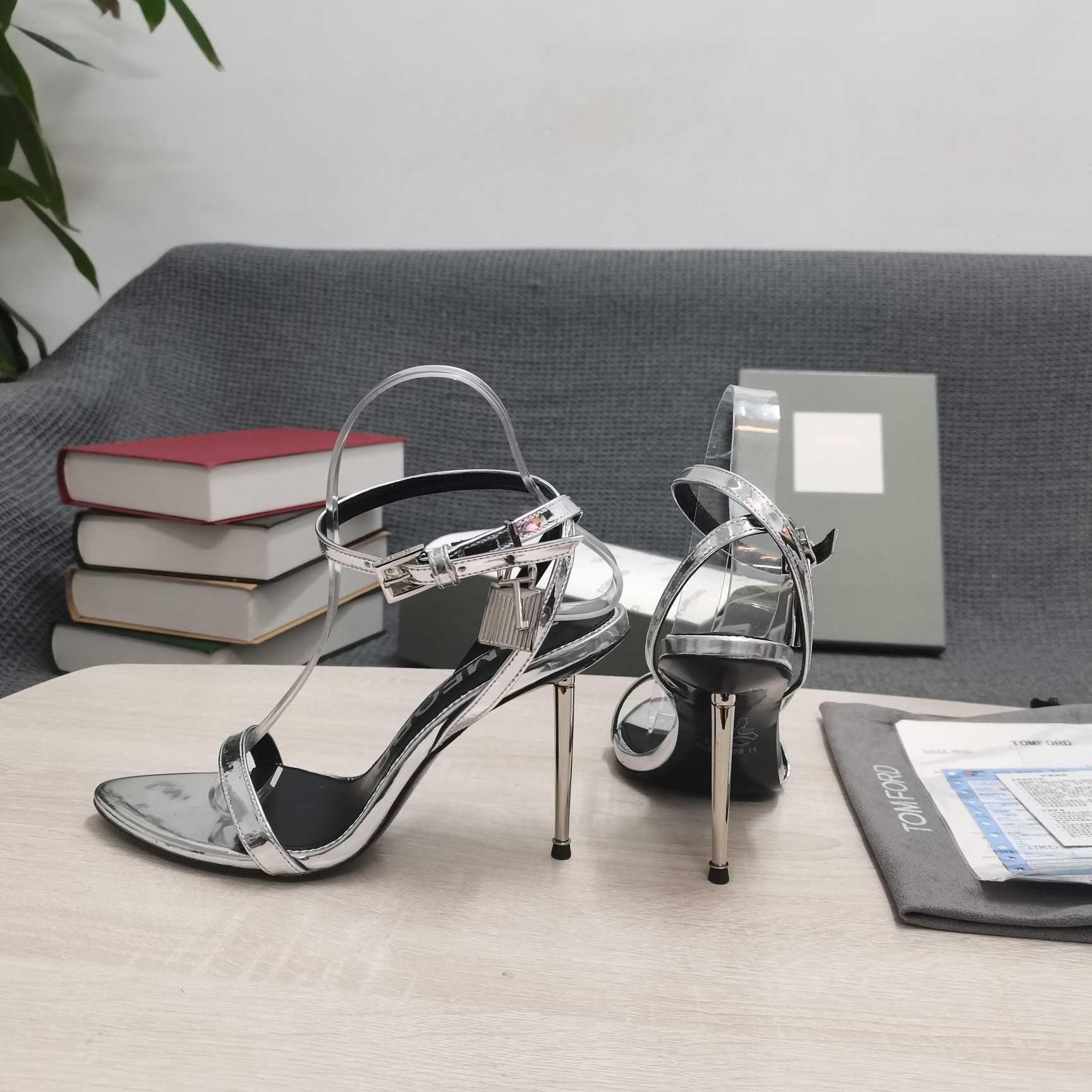 Tom Ford Silver Padlock Sandals - FashionPlug