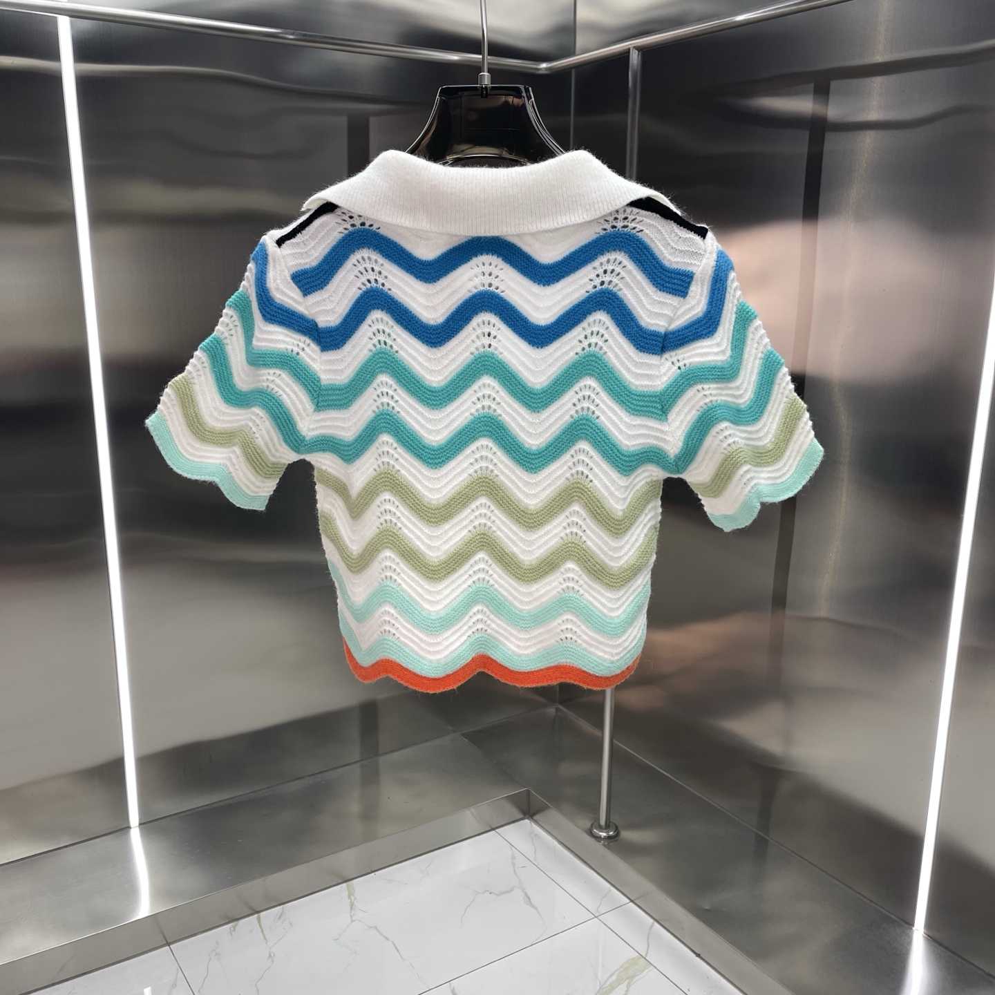 Casablanca Gradient Wave Crochet Top And Short Skirt - FashionPlug