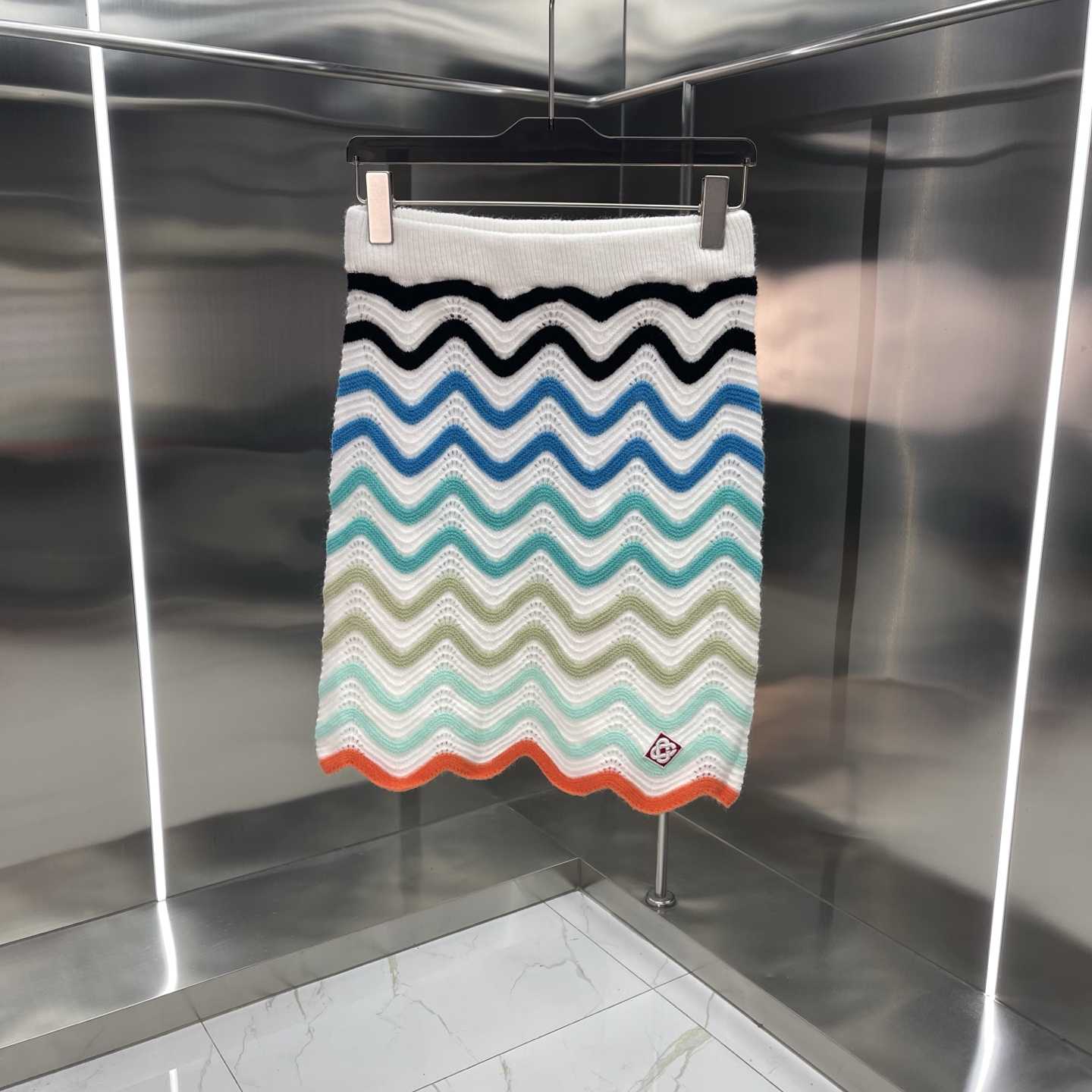 Casablanca Gradient Wave Crochet Top And Short Skirt - FashionPlug