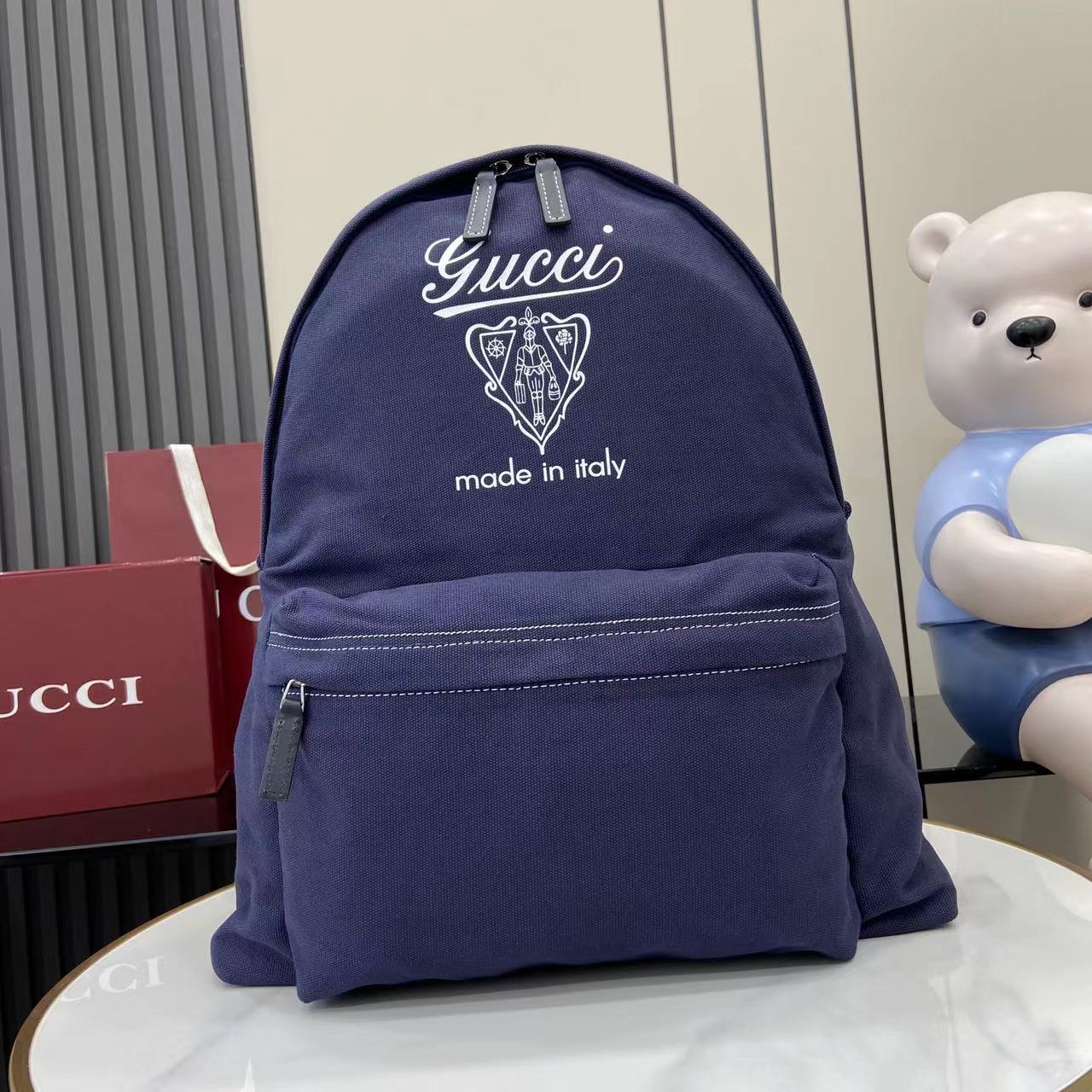 Gucci Printed Canvas Maxi Backpack - FashionPlug
