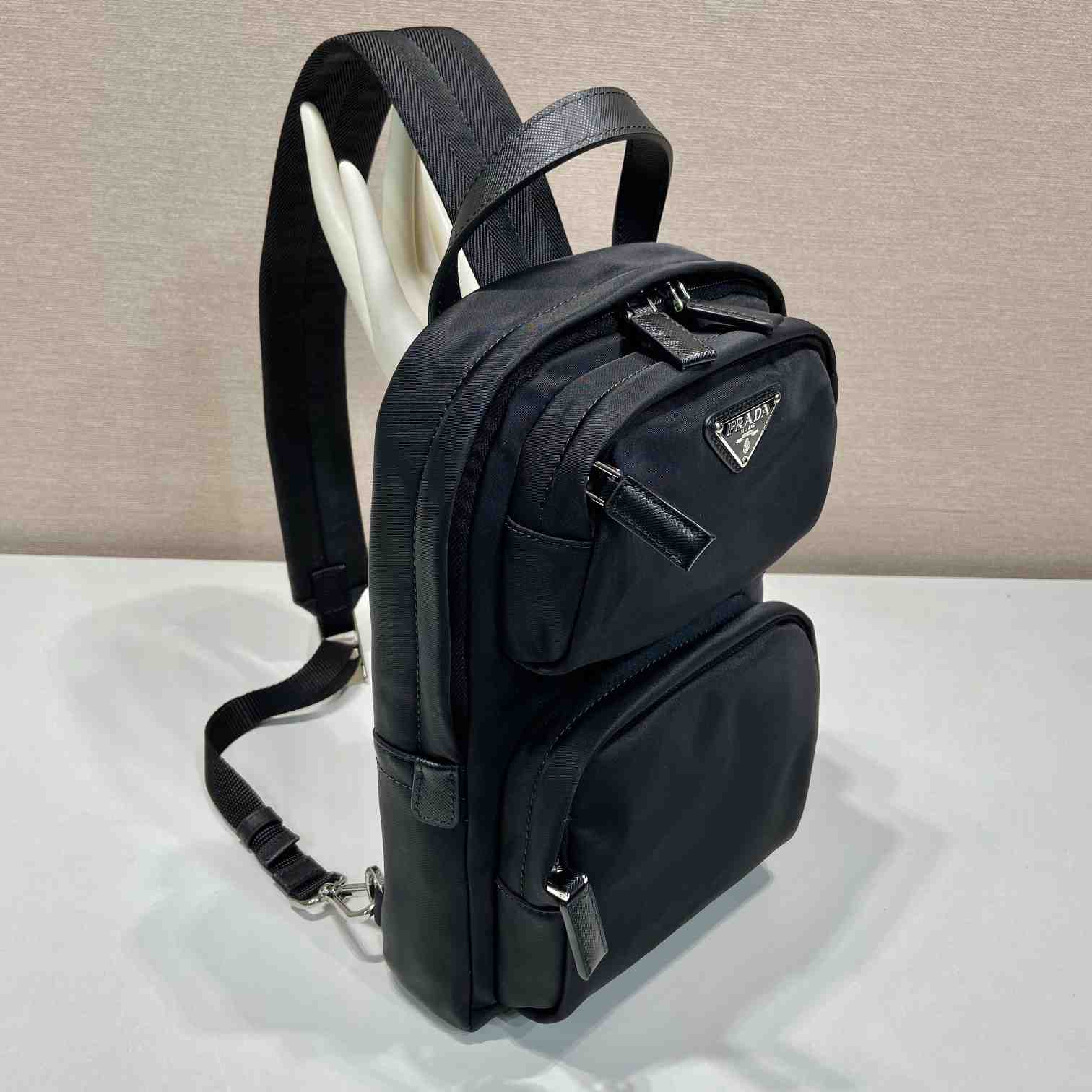 Prada Re-Nylon And Saffiano Leather Backpack   - FashionPlug