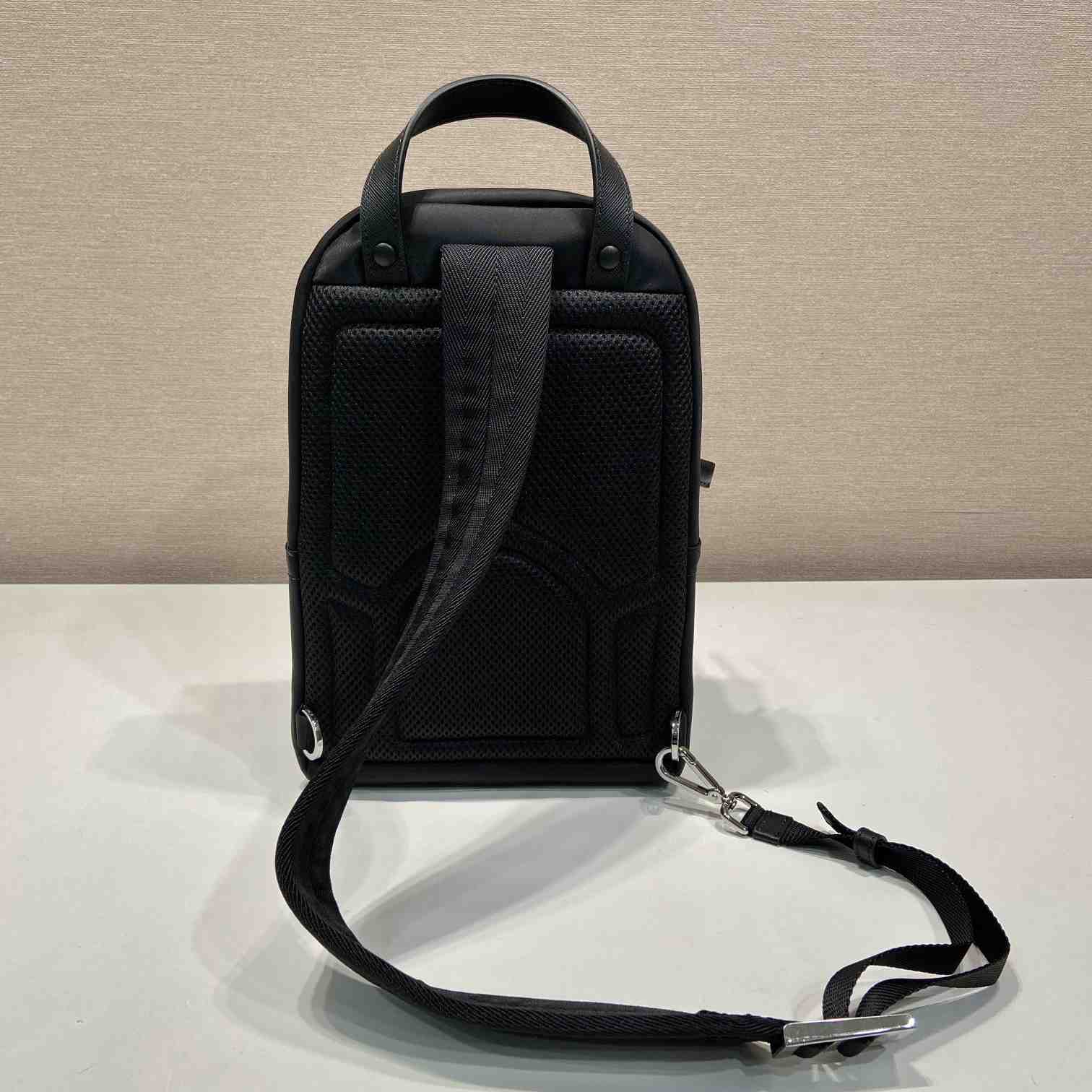Prada Re-Nylon And Saffiano Leather Backpack   - FashionPlug