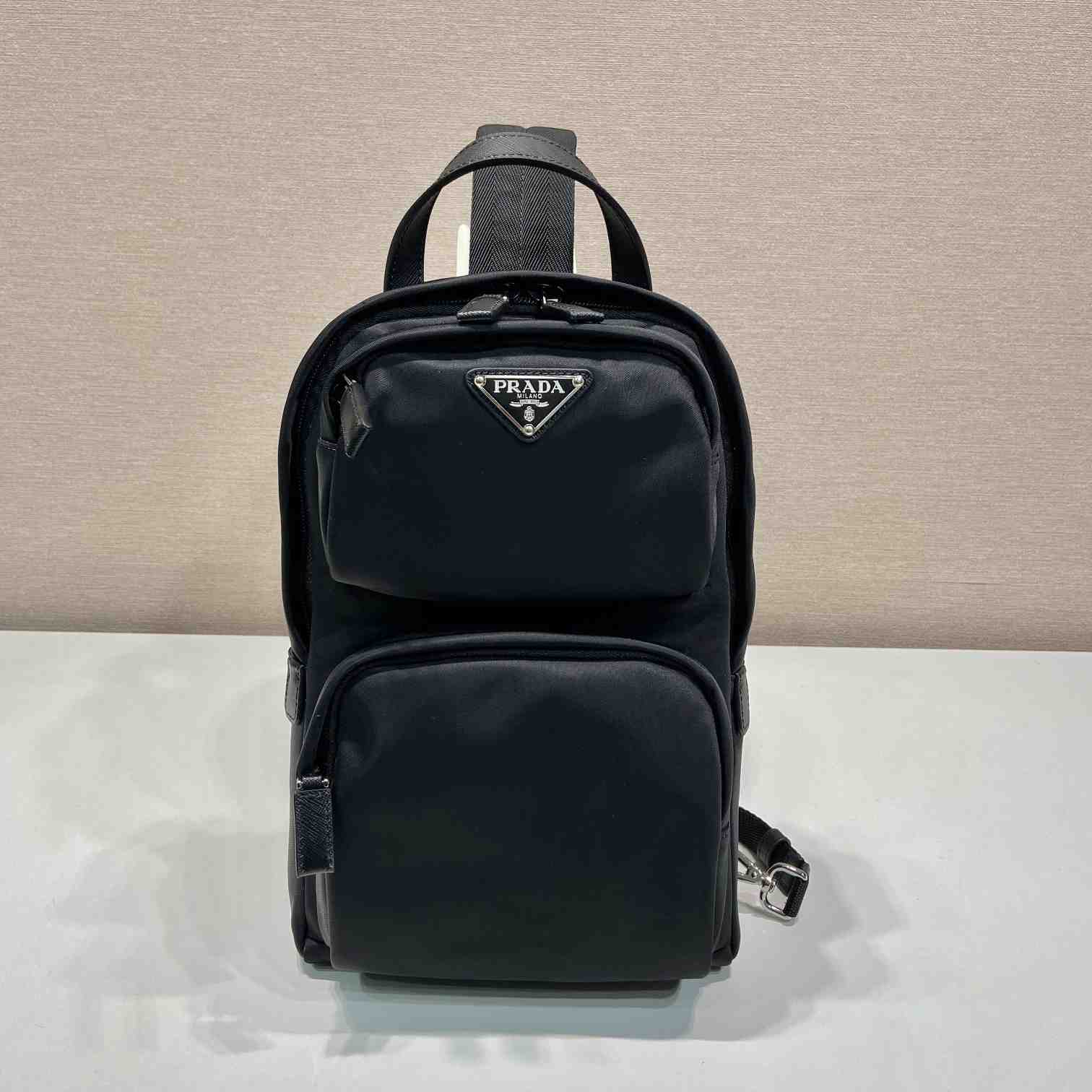 Prada Re-Nylon And Saffiano Leather Backpack   - FashionPlug