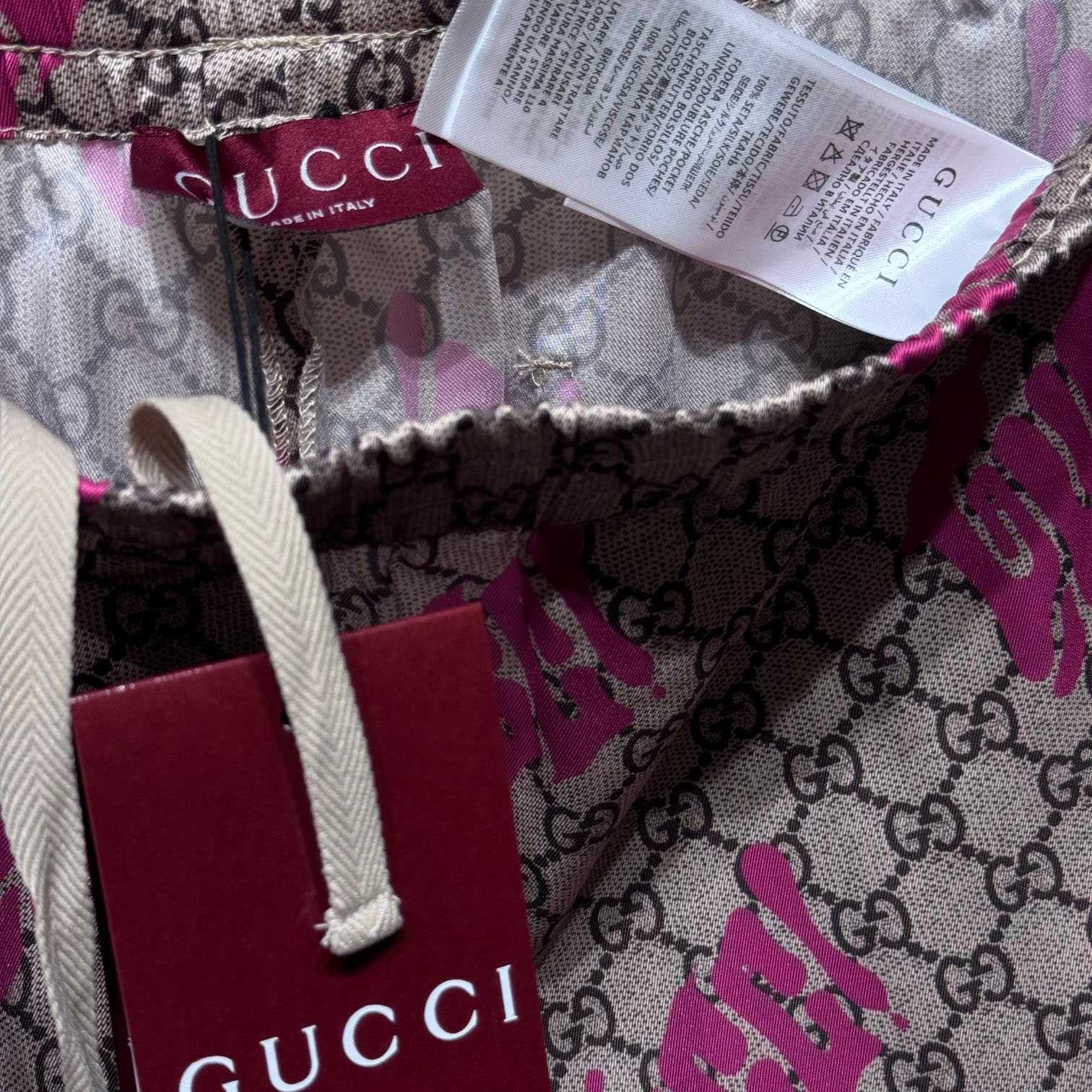 Gucci Printed Silk Twill Shorts - FashionPlug