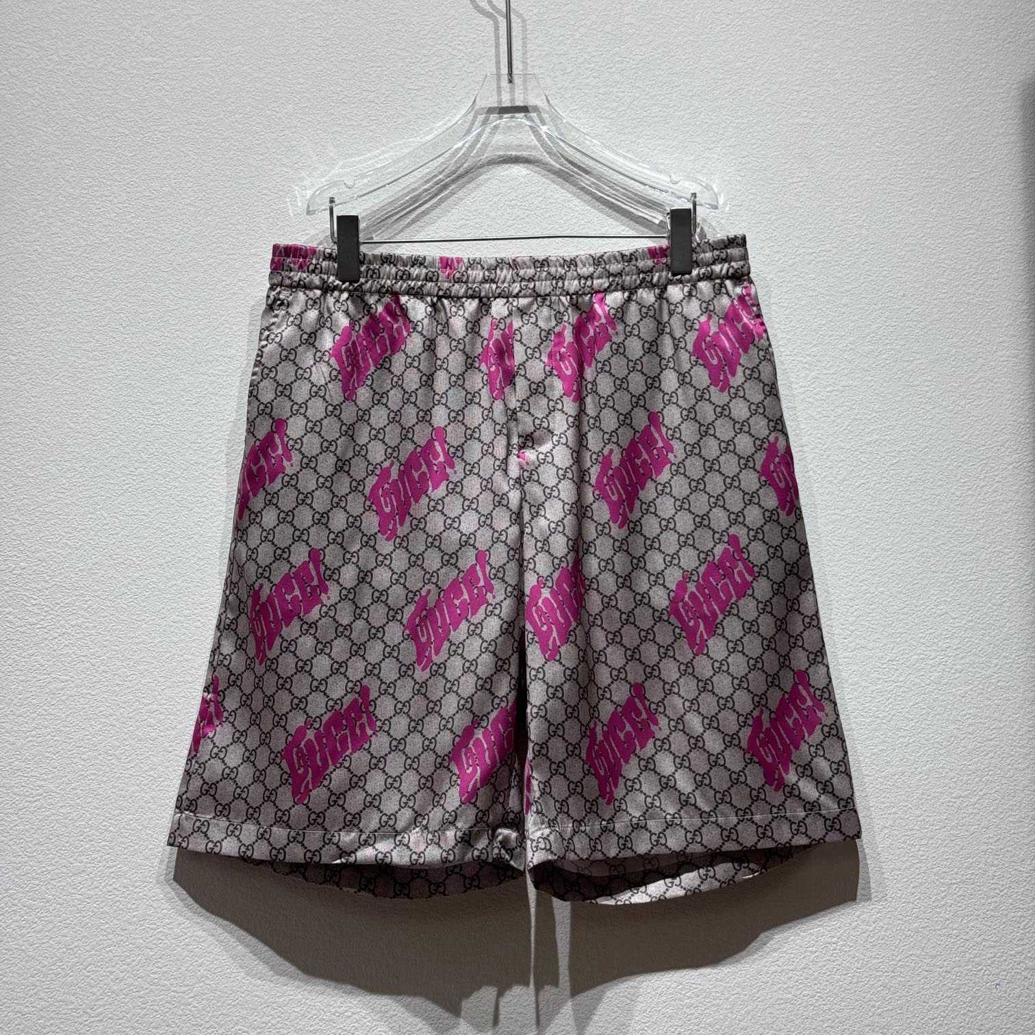 Gucci Printed Silk Twill Shorts - FashionPlug