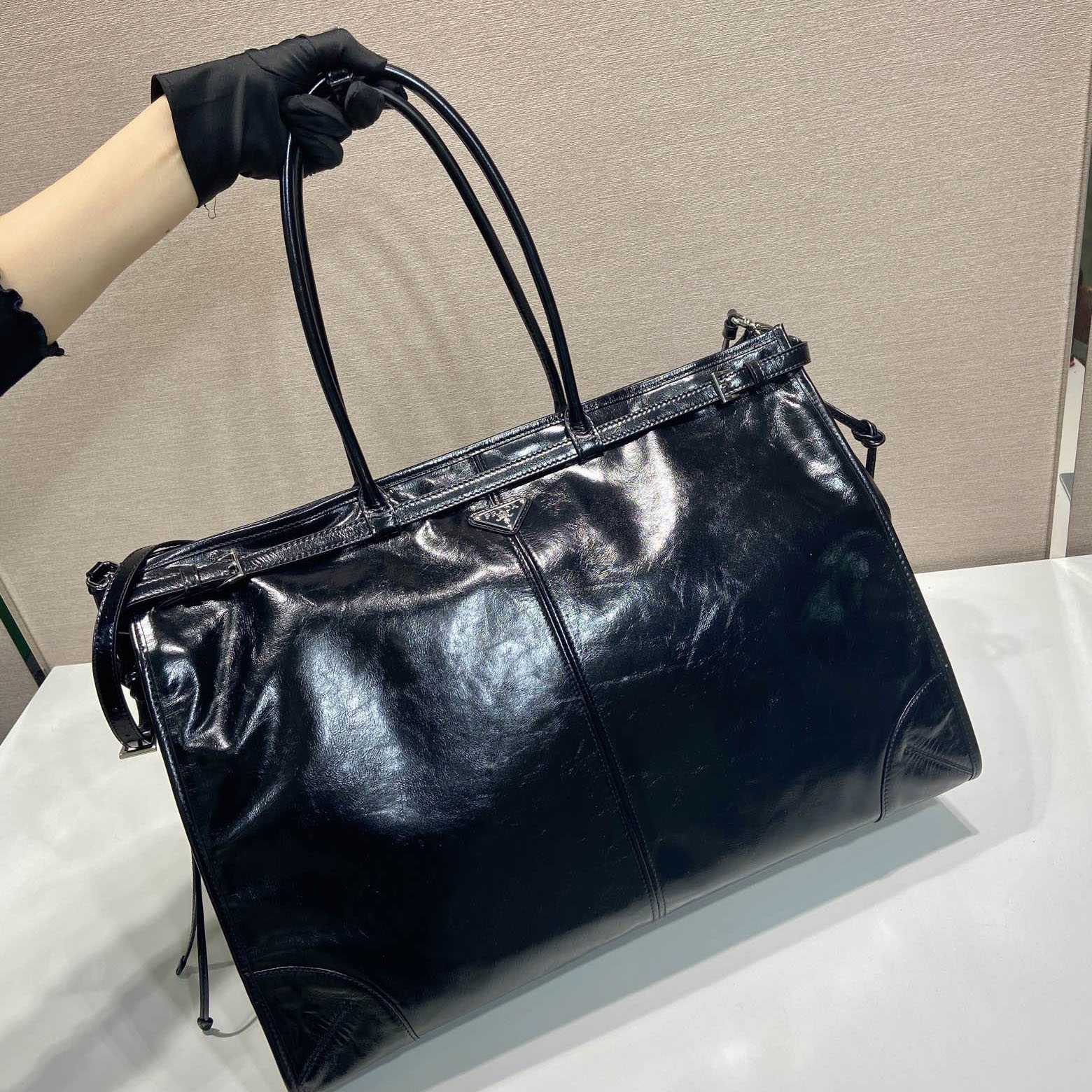 Prada Leather Tote Bag - FashionPlug