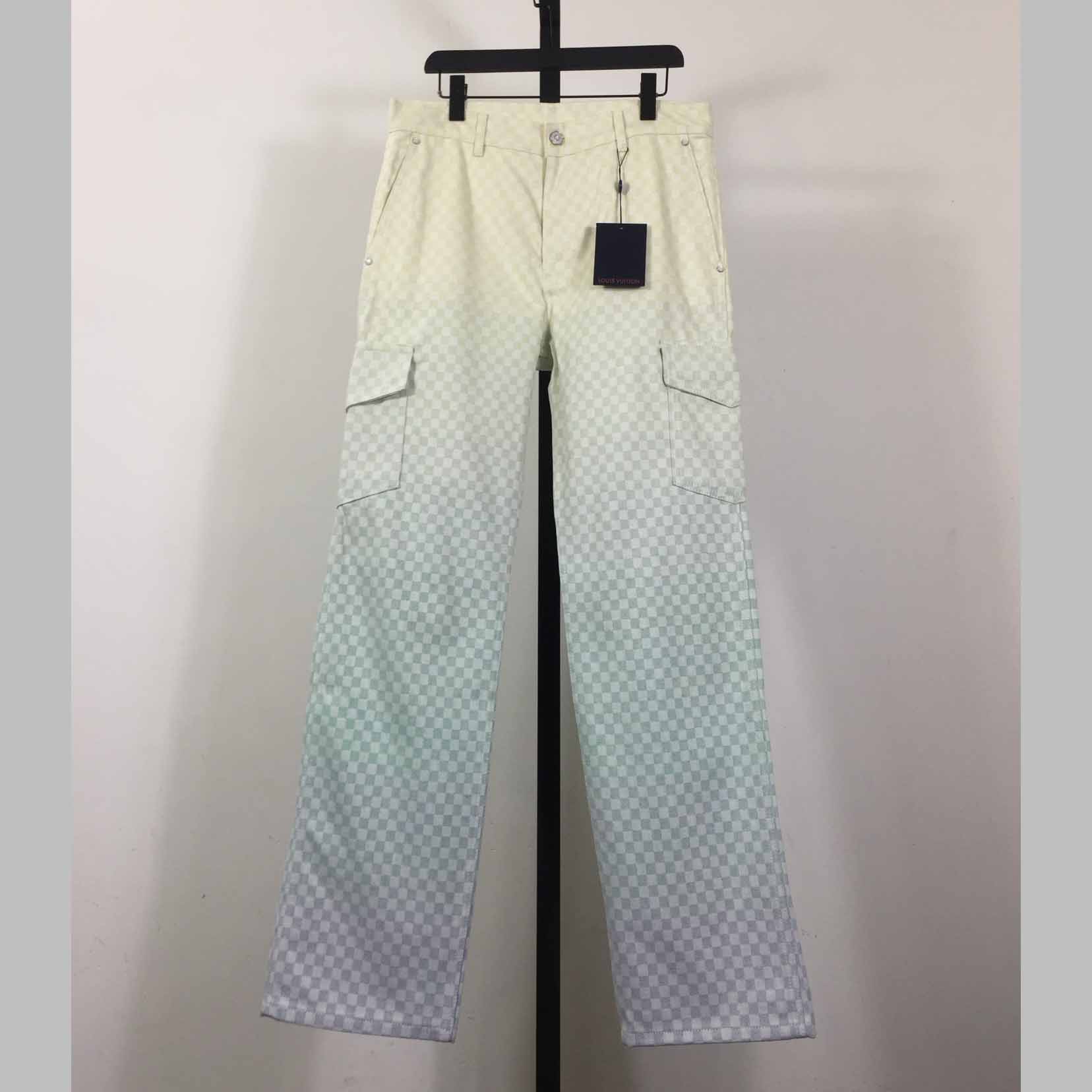 Louis Vuitton Damier Gradient Jacquard Denim Cargo Pants   1AGTHJ - FashionPlug