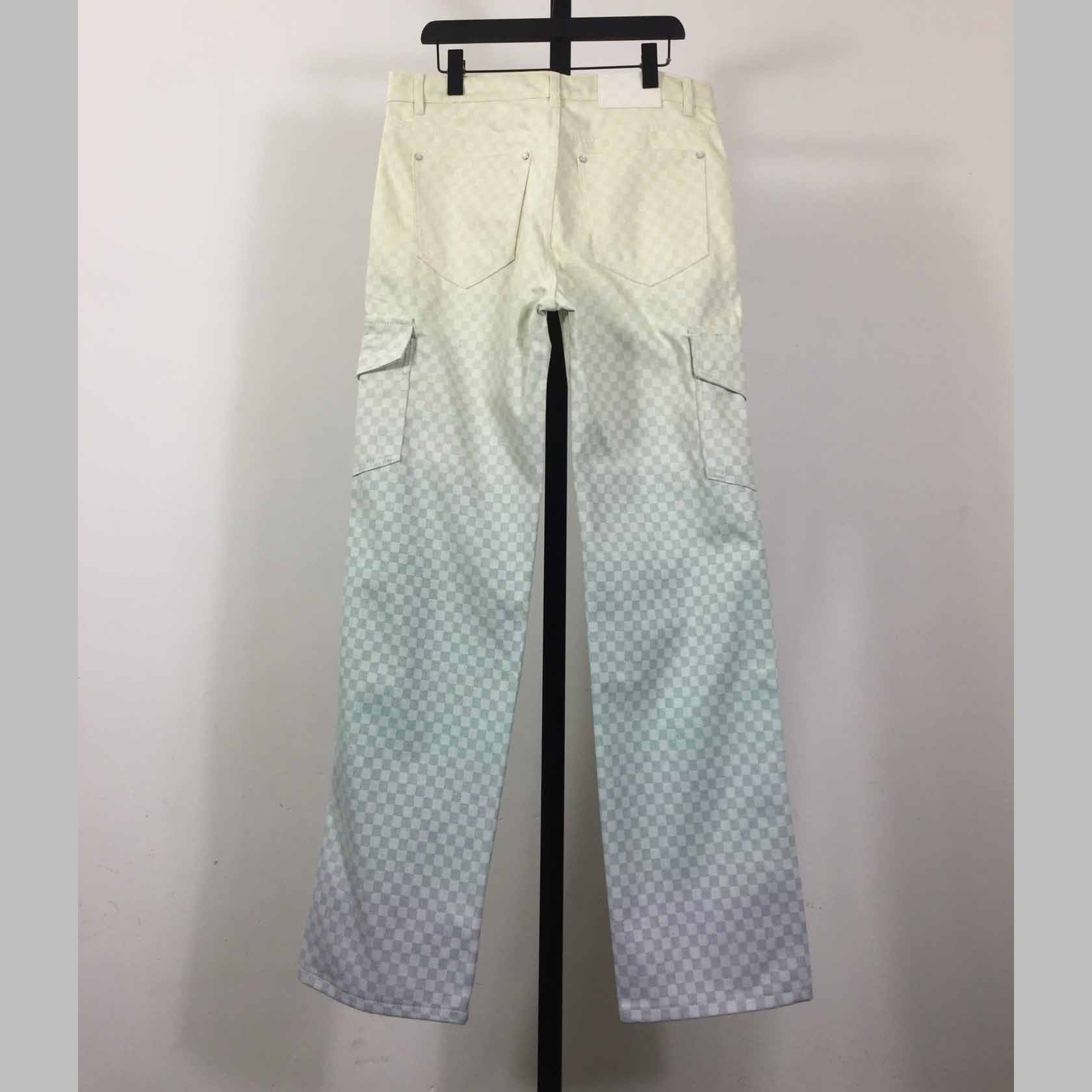 Louis Vuitton Damier Gradient Jacquard Denim Cargo Pants   1AGTHJ - FashionPlug