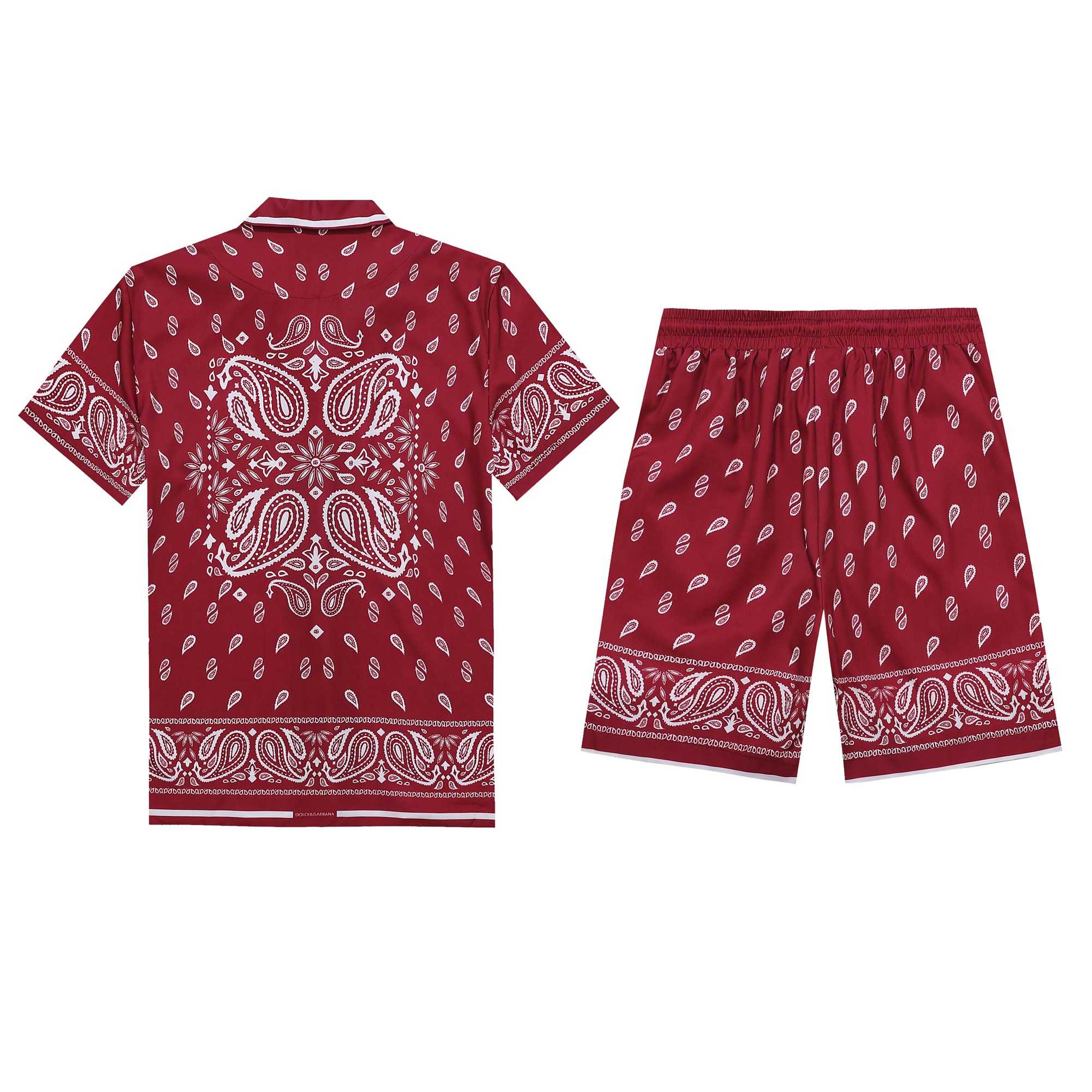 Dolce & Gabbana Silk Shirt And Shorts With Bandanna Print  - FashionPlug