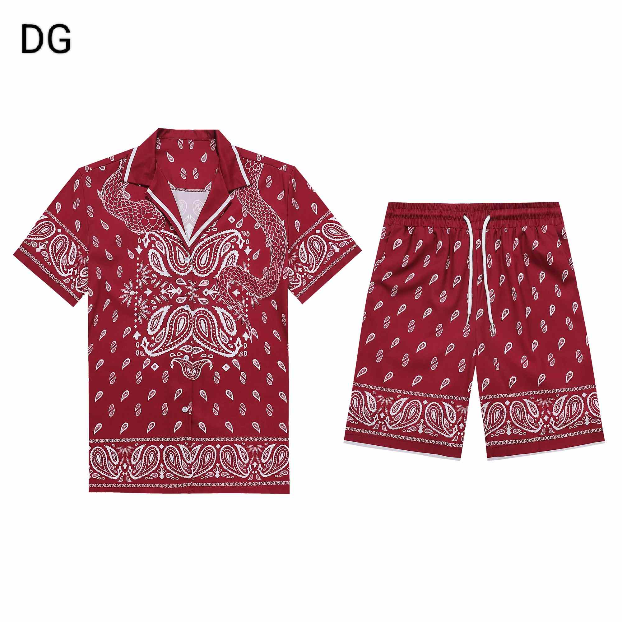 Dolce & Gabbana Silk Shirt And Shorts With Bandanna Print  - FashionPlug