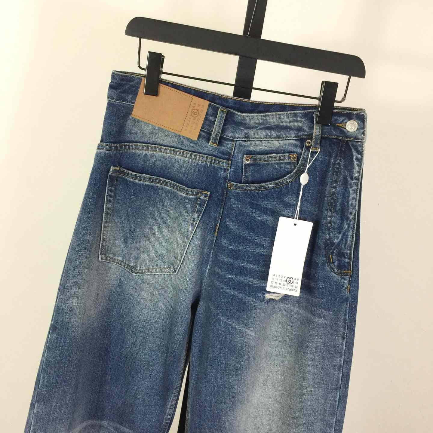 MM6 Maison Margiela Twist Wide Leg Jeans - FashionPlug