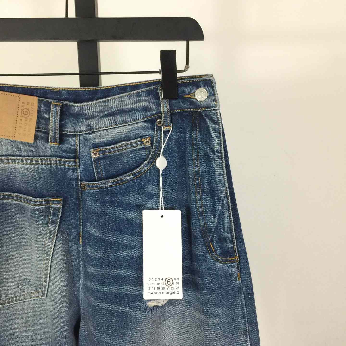MM6 Maison Margiela Twist Wide Leg Jeans - FashionPlug
