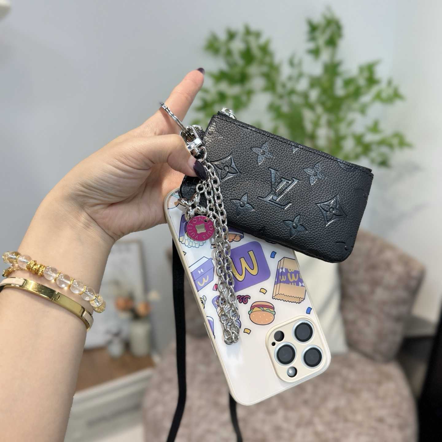Louis Vuitton Monogram Phone Holder   - FashionPlug
