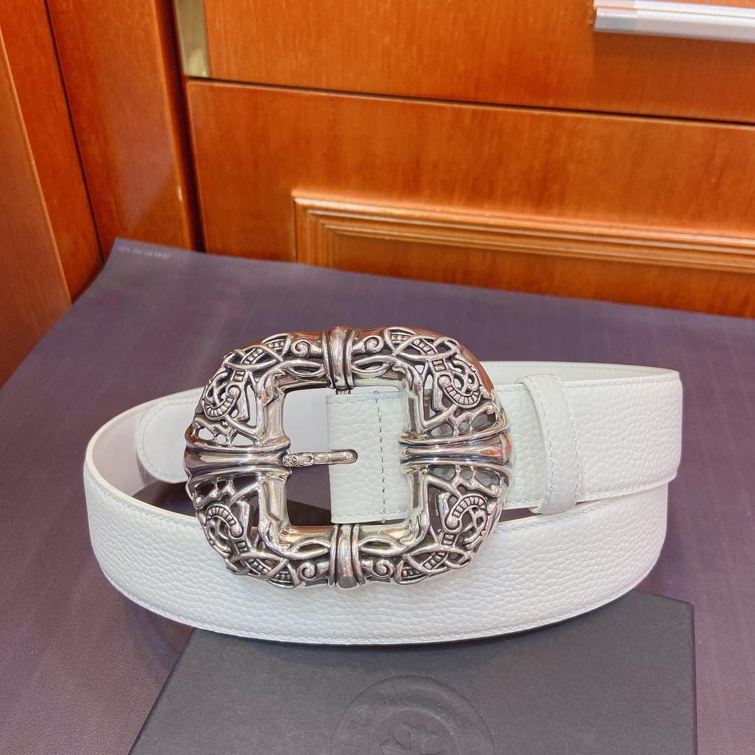 Chrome Hearts Leather Belt   - FashionPlug
