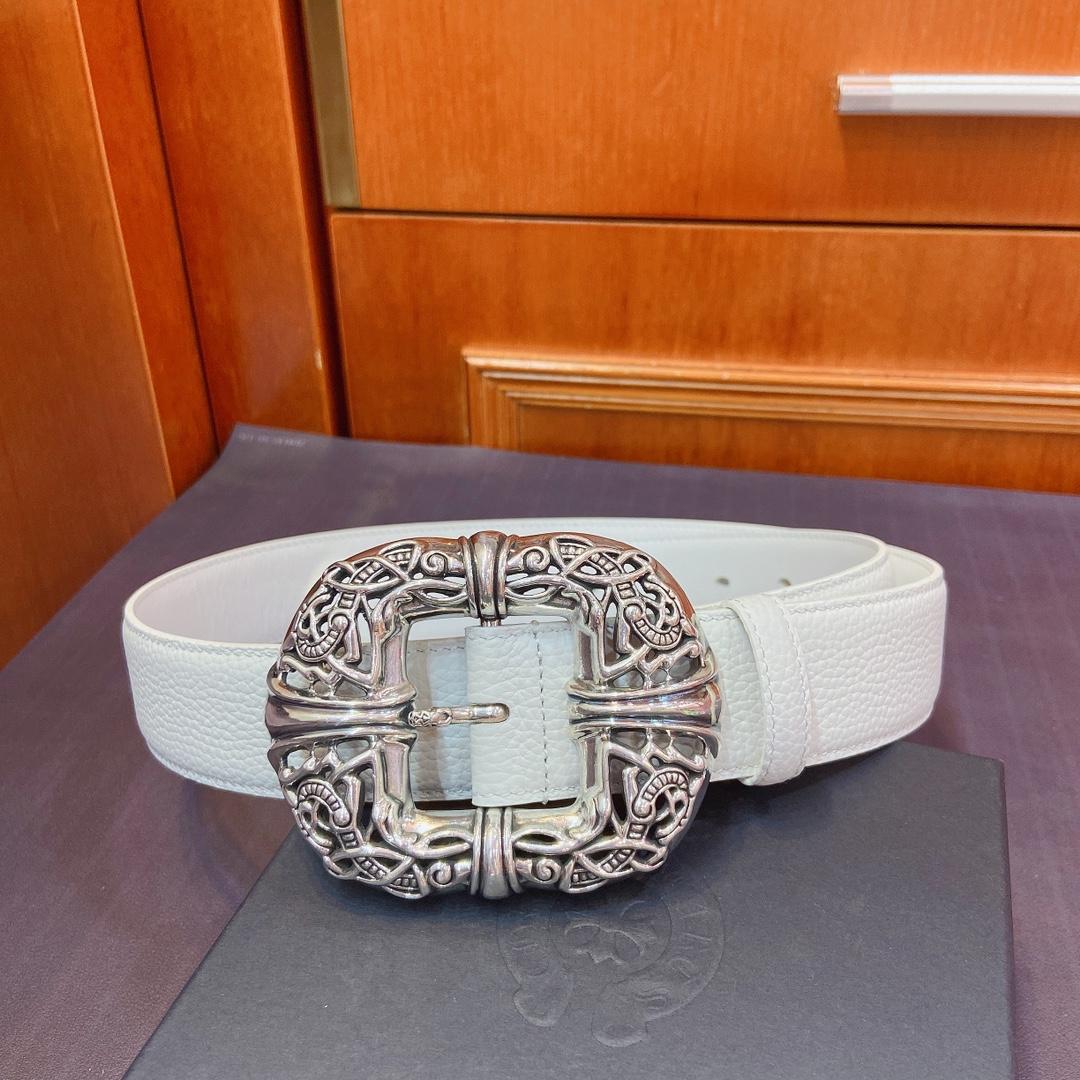 Chrome Hearts Leather Belt   - FashionPlug