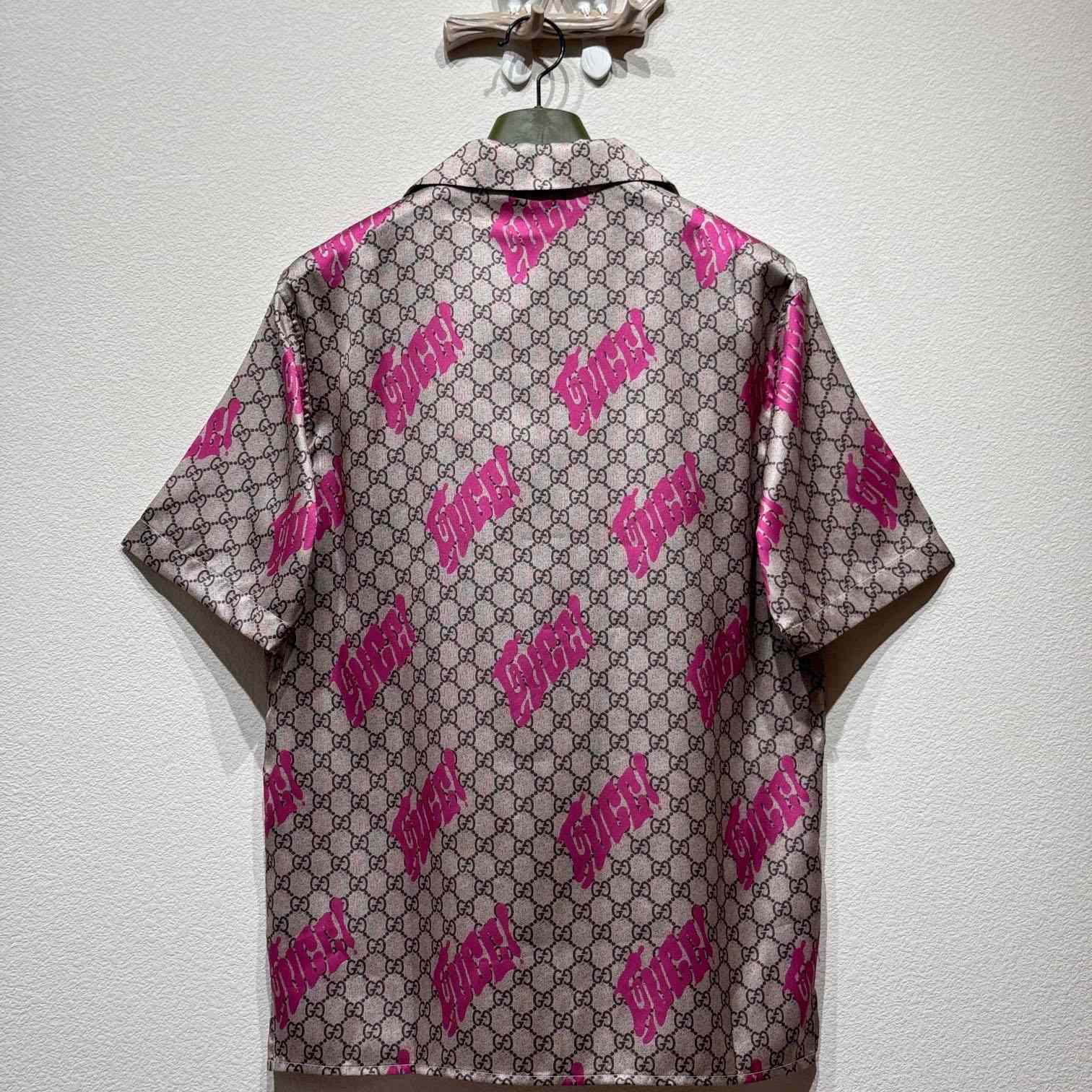 Gucci Printed Silk Twill Bowling Shirt - FashionPlug