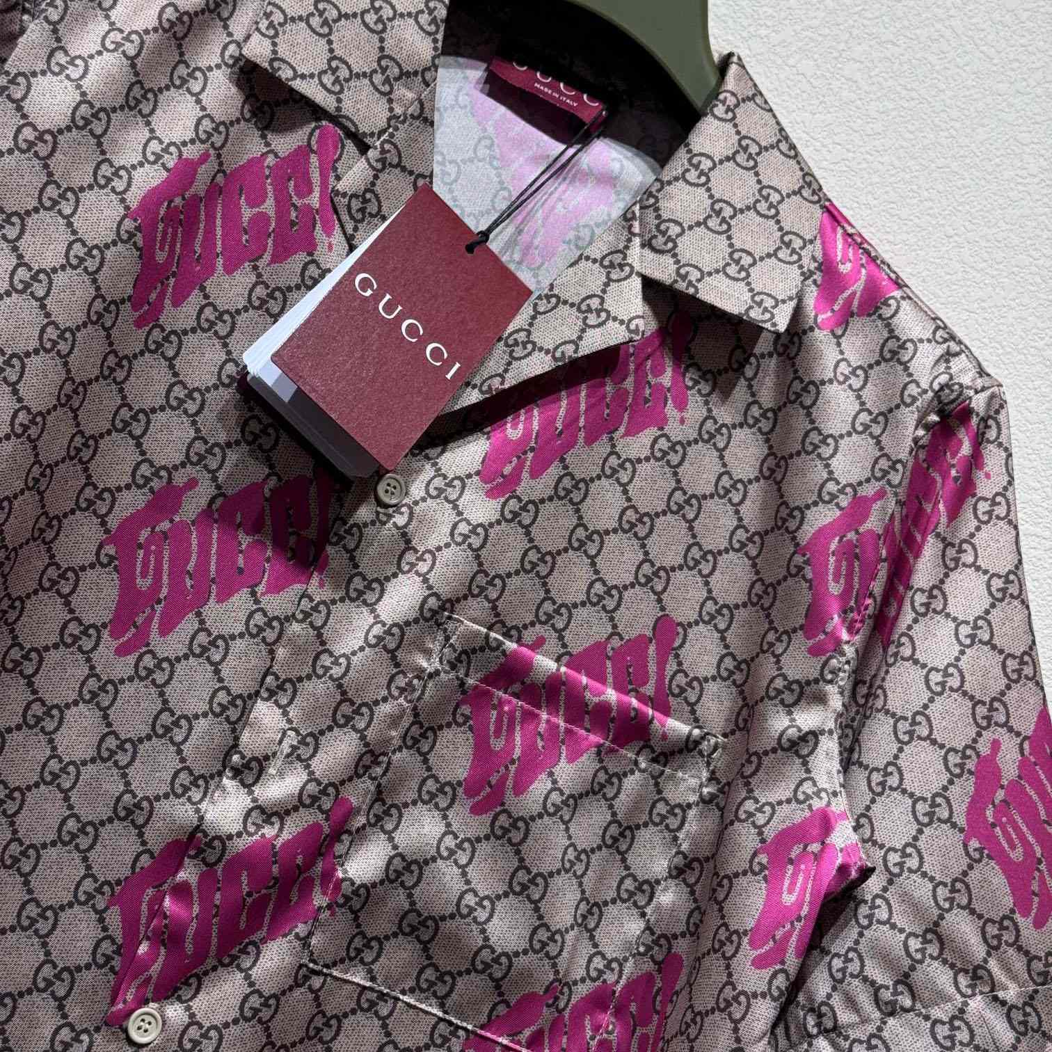 Gucci Printed Silk Twill Bowling Shirt - FashionPlug