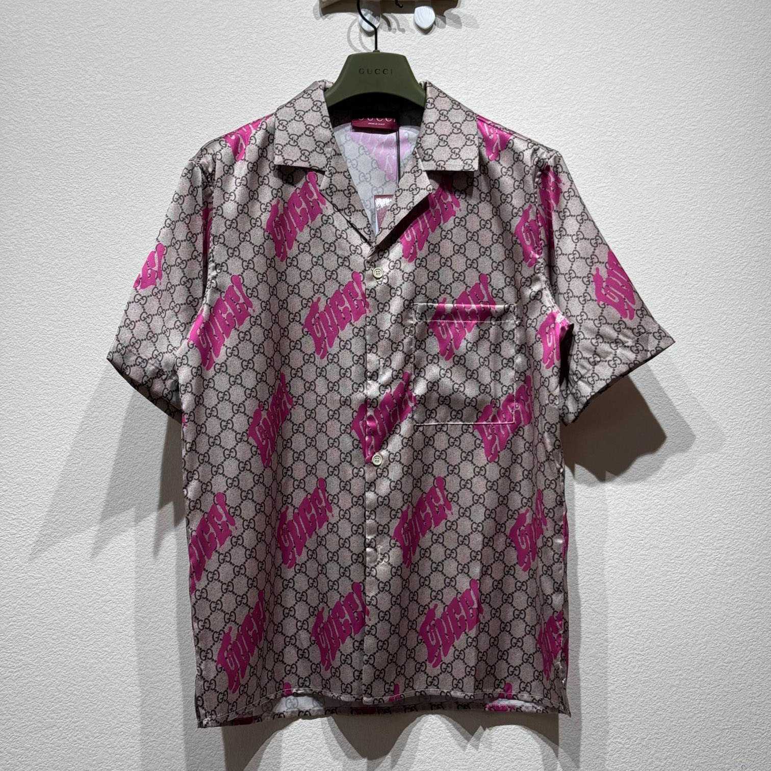 Gucci Printed Silk Twill Bowling Shirt - FashionPlug