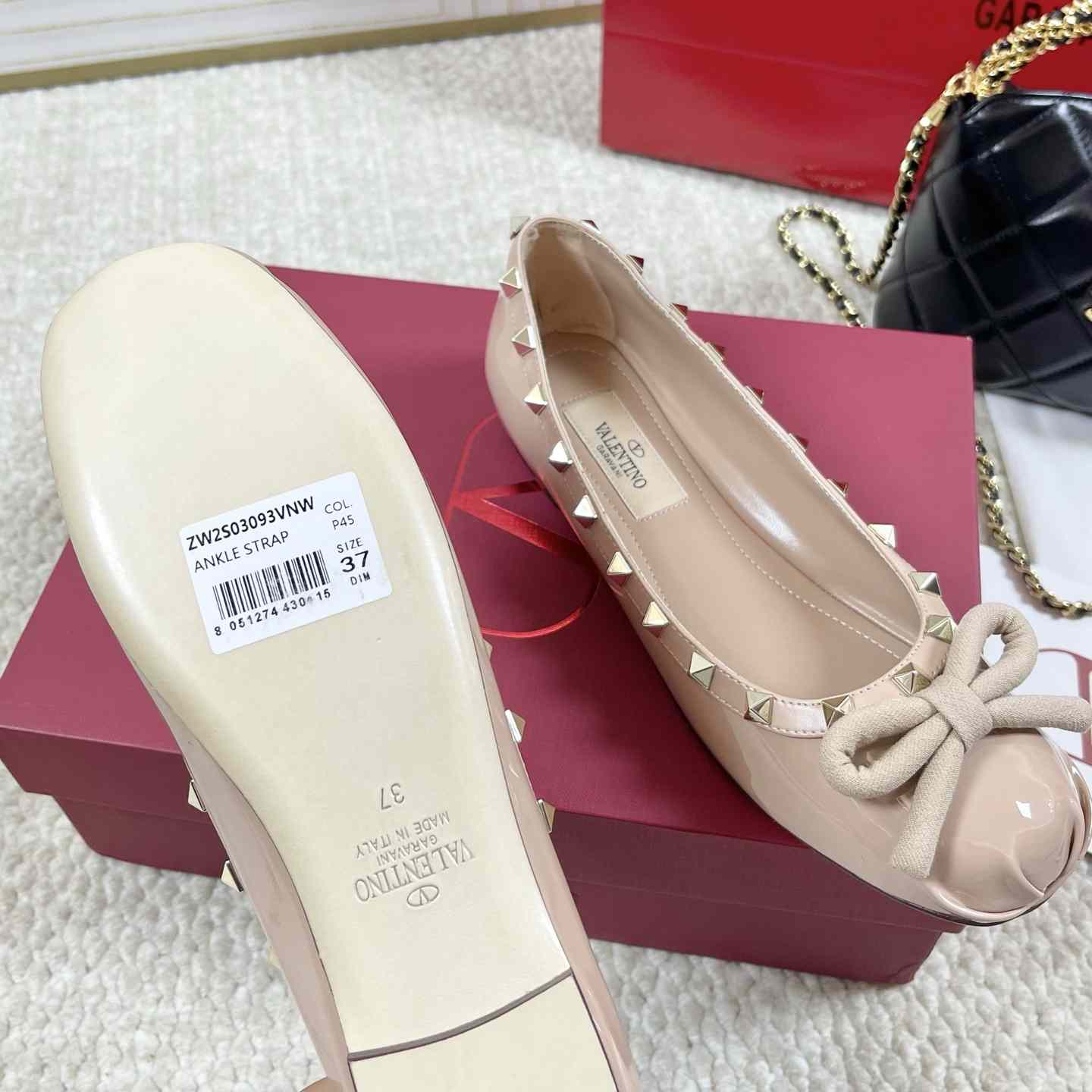 Valenti Rockstud Patent Leather Ballerina - FashionPlug