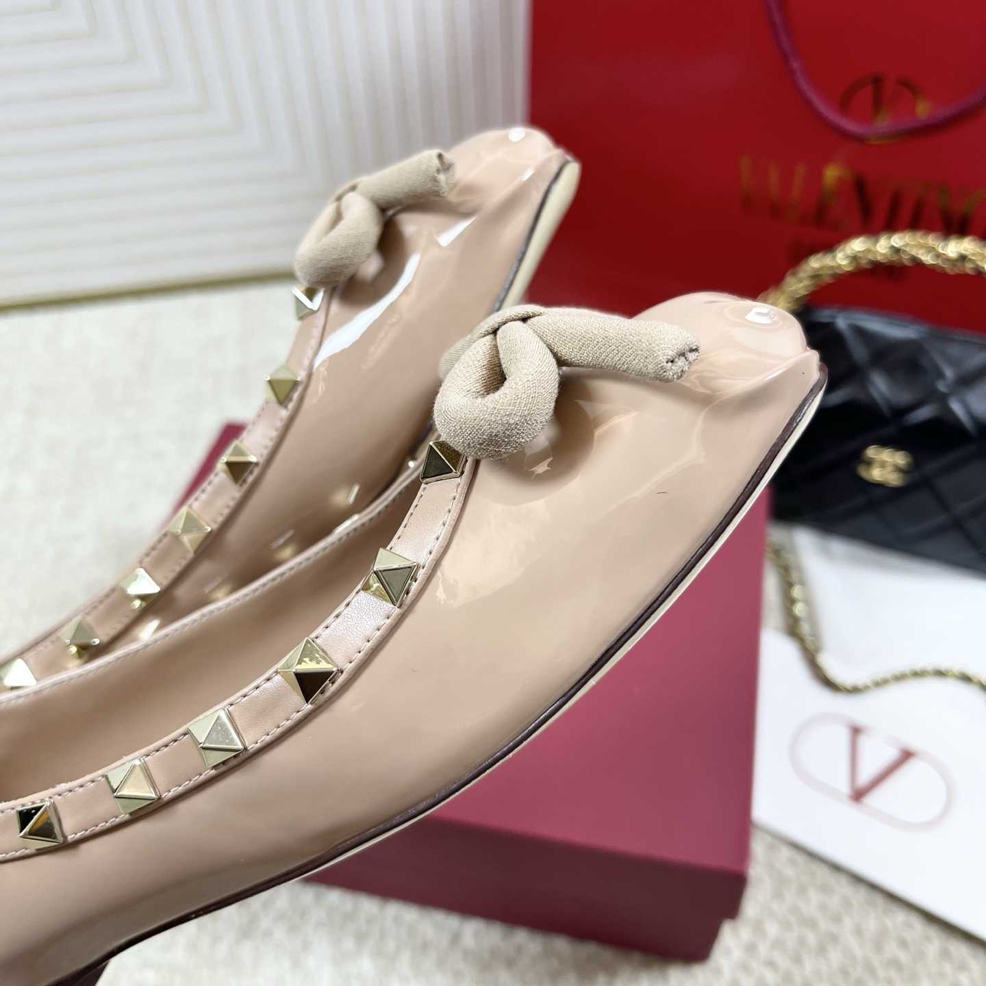 Valenti Rockstud Patent Leather Ballerina - FashionPlug