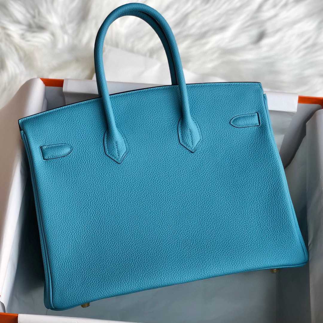 Hermès Blue Mallard Togo 25 cm Birkin Bag - FashionPlug