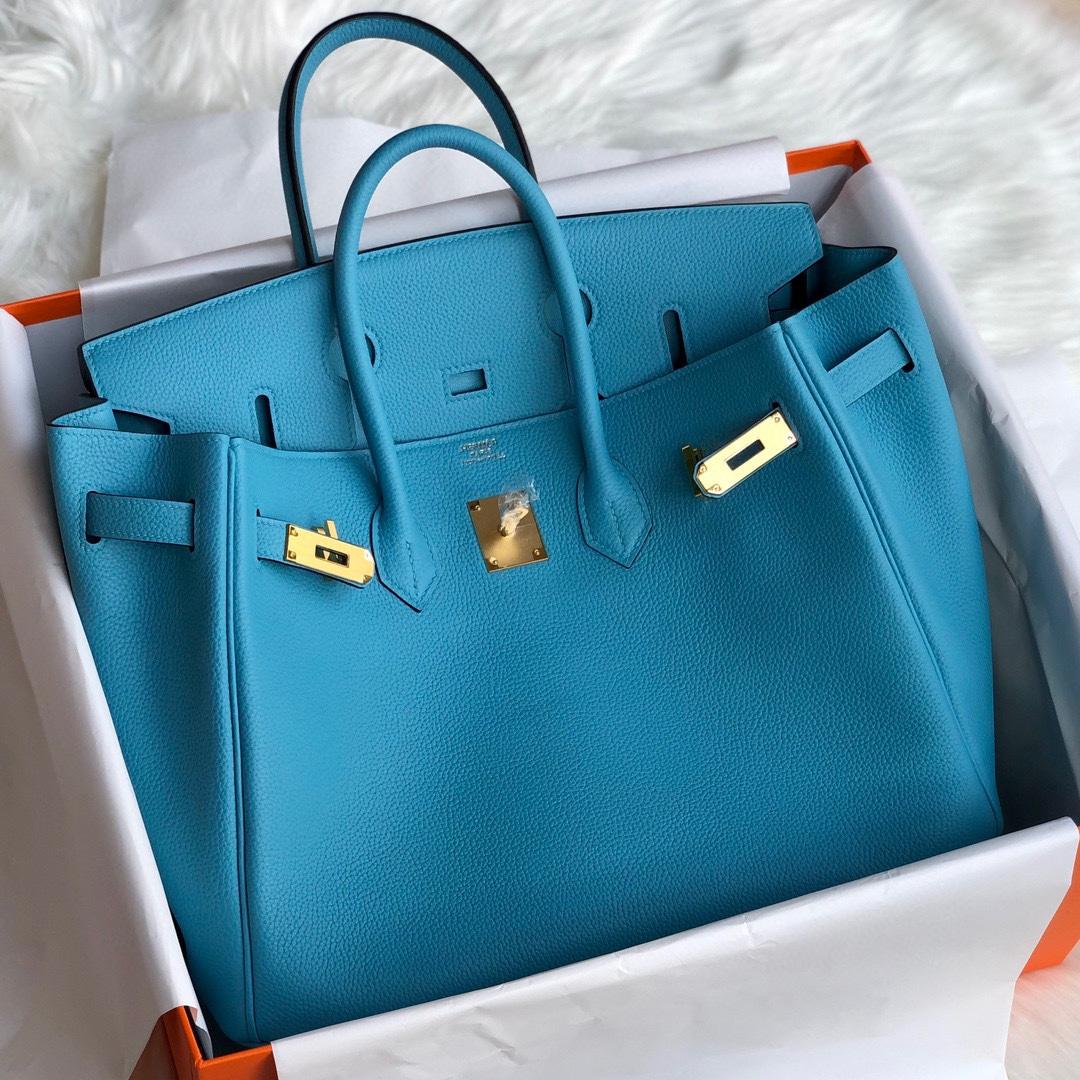 Hermès Blue Mallard Togo 25 cm Birkin Bag - FashionPlug