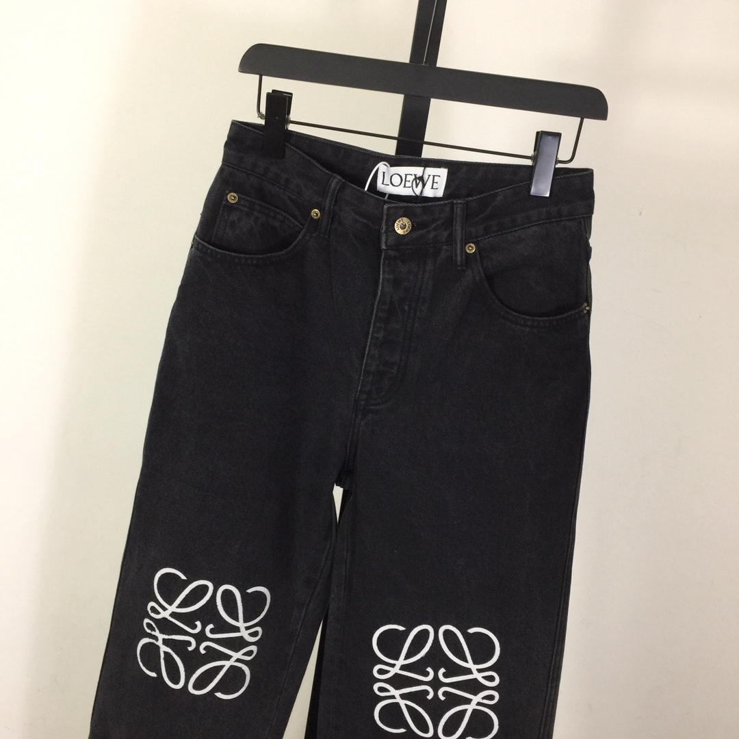Loewe Anagram Baggy Jeans In Denim - FashionPlug