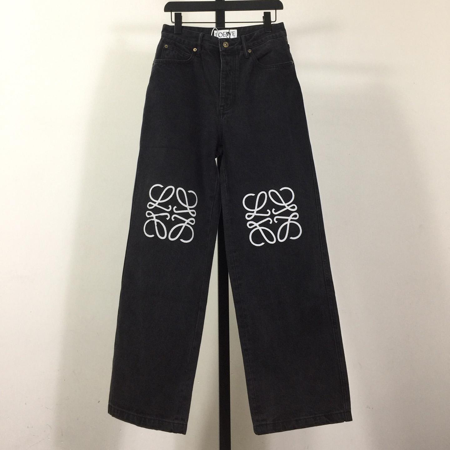 Loewe Anagram Baggy Jeans In Denim - FashionPlug