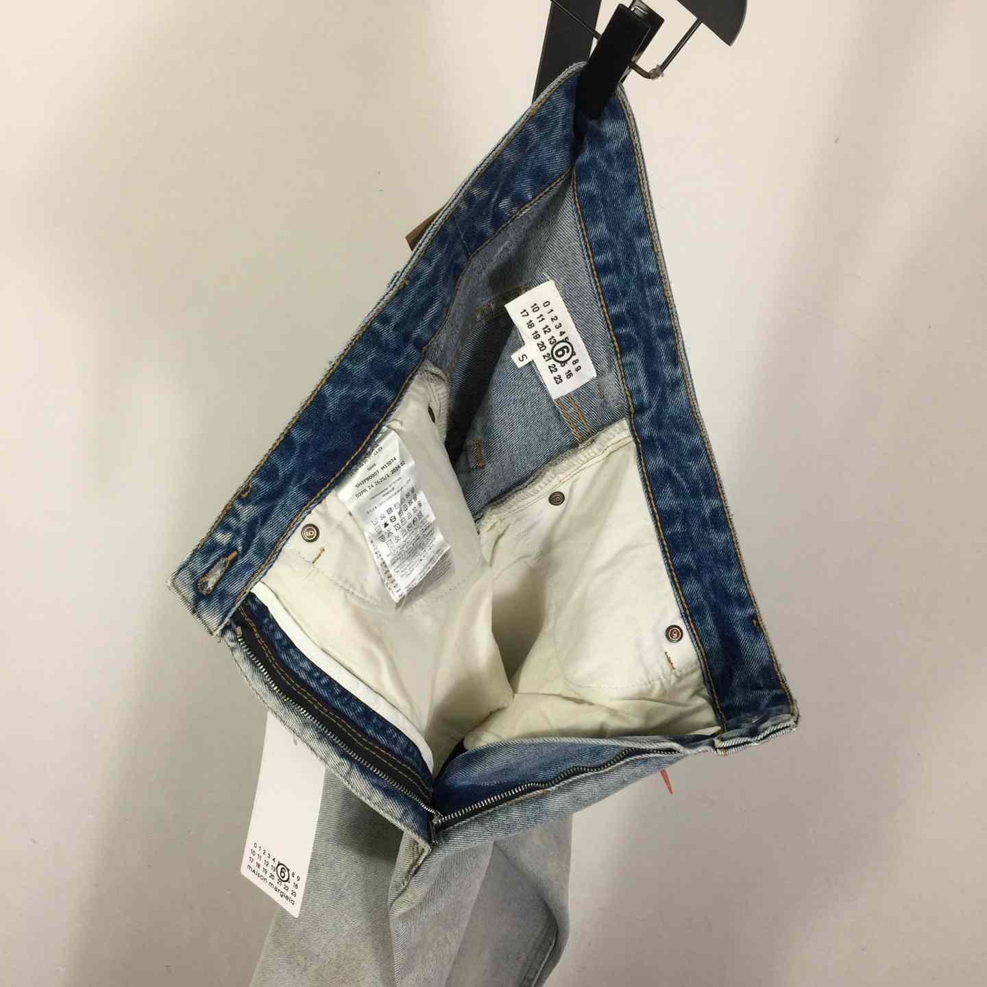 MM6 Maison Margiela Twist Wide Leg Jeans - FashionPlug
